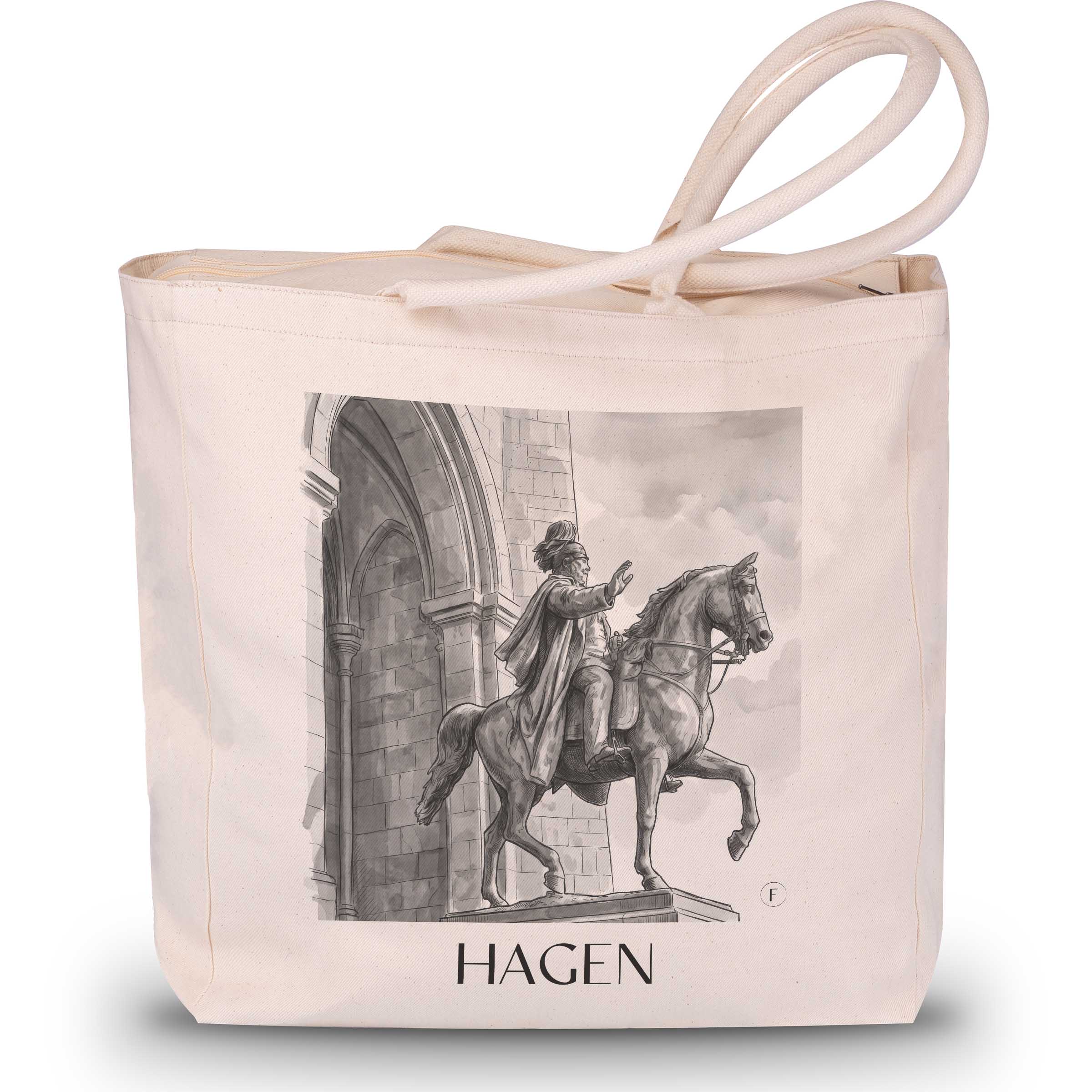 Hagen Shopping Tasche - Sauerland - Deutschland Tote Bag - Einkaufstasche im Aquarell Schwarz-Weiß Stil