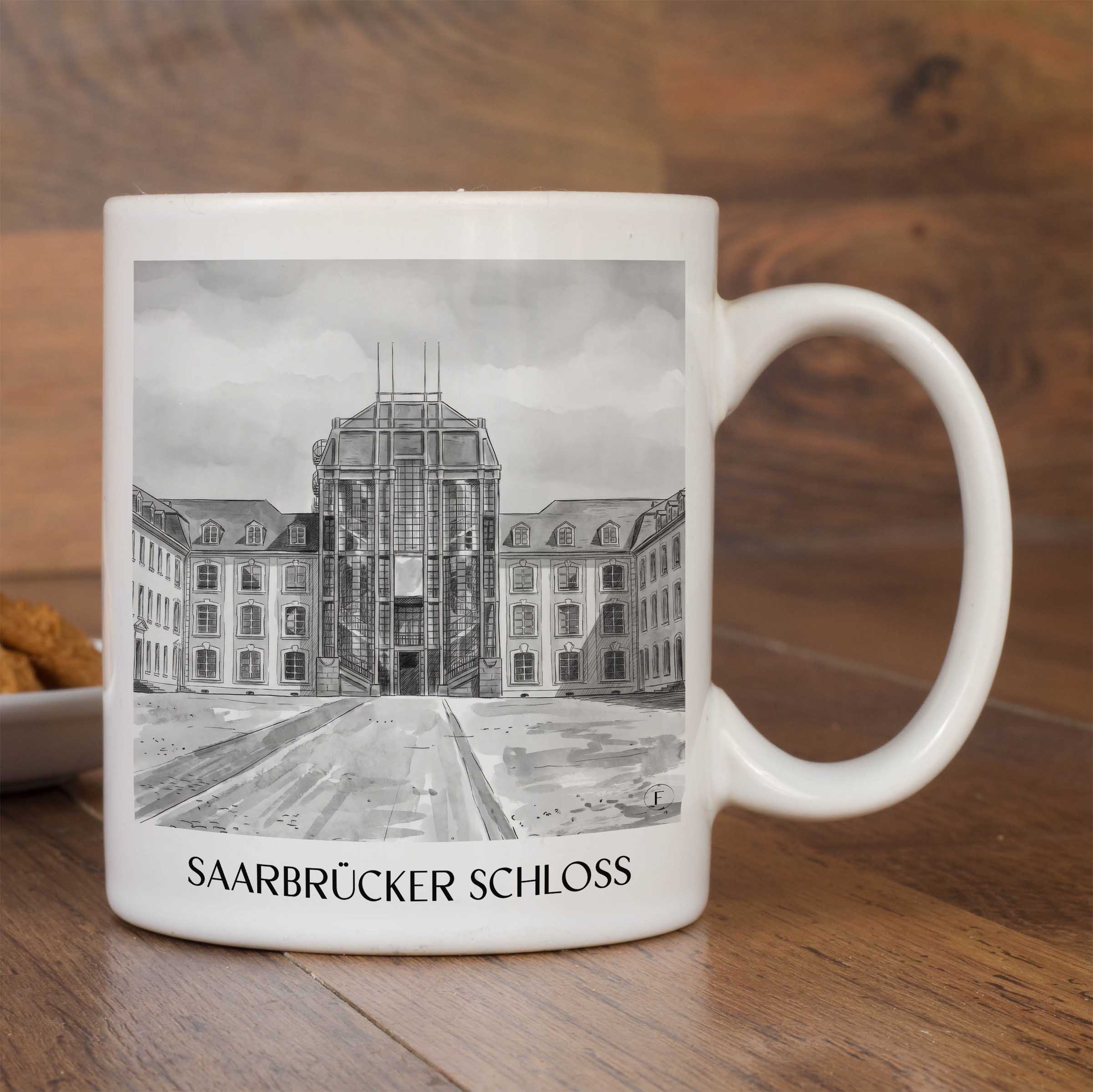 saarbrücker-schloss-saarland-deutschland-kaffeebecher-aquarell-schwarz-weiss