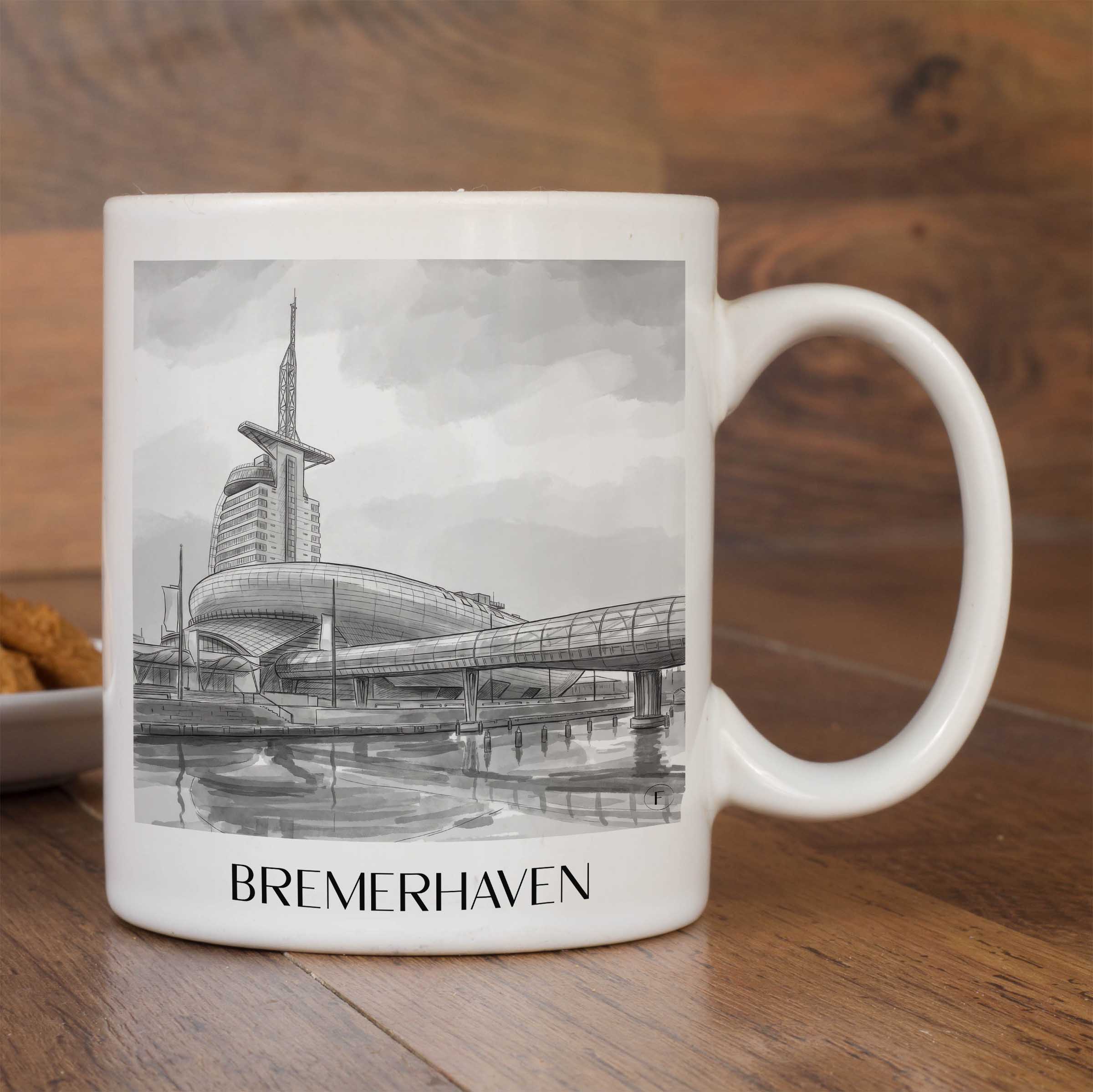 bremerhaven-bremen-deutschland-kaffeebecher-aquarell-schwarz-weiss