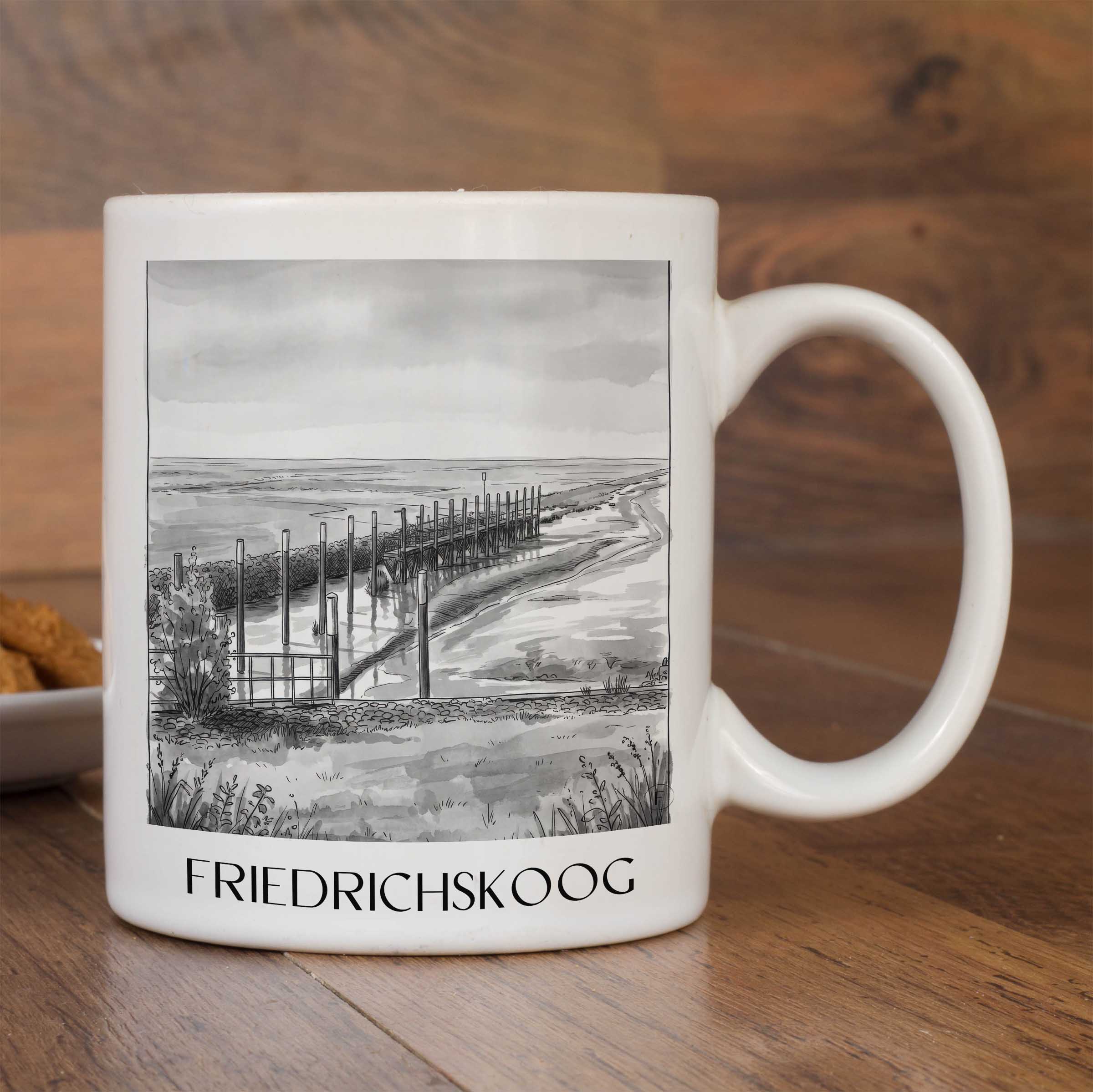 friedrichskoog-schleswig-holstein-deutschland-kaffeebecher-aquarell-schwarz-weiss