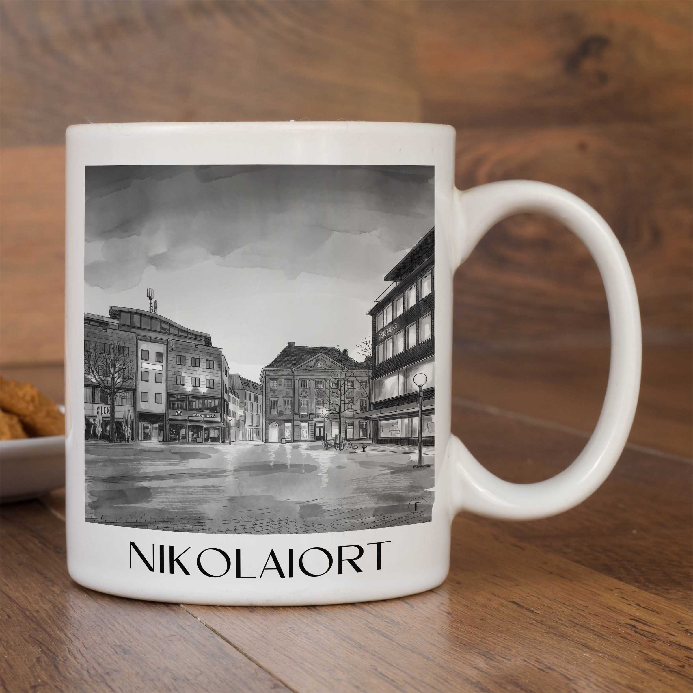 nikolaiort-osnabrück-deutschland-kaffeebecher-aquarell-schwarz-weiss
