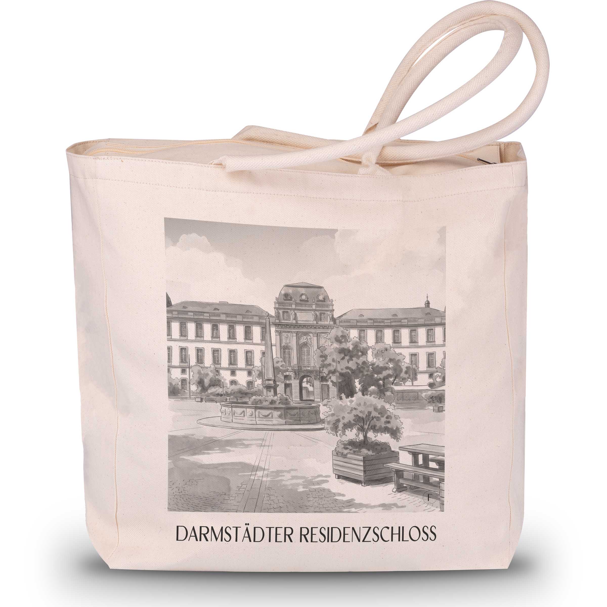 residenzschloss-darmstadt-deutschland-einkaufstasche-aquarell-schwarz-weiss