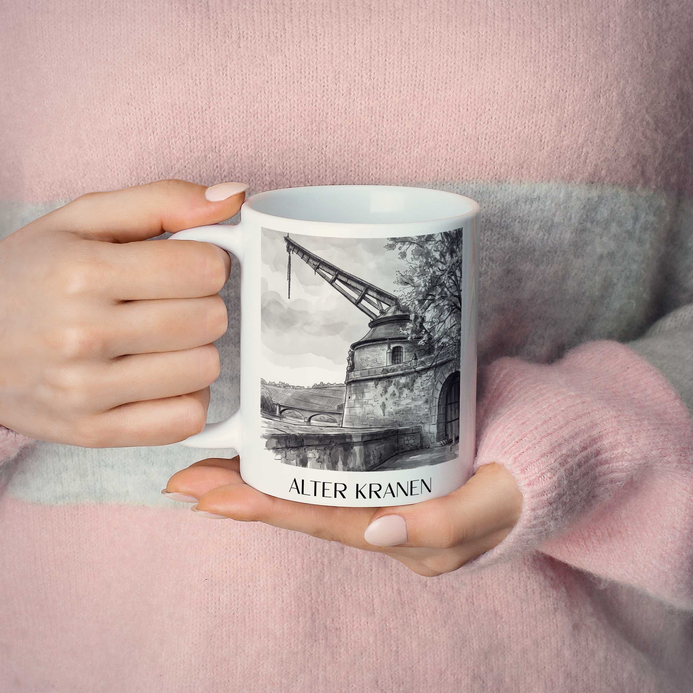 alter-kranen-würzburg-deutschland-kaffeebecher-aquarell-schwarz-weiss