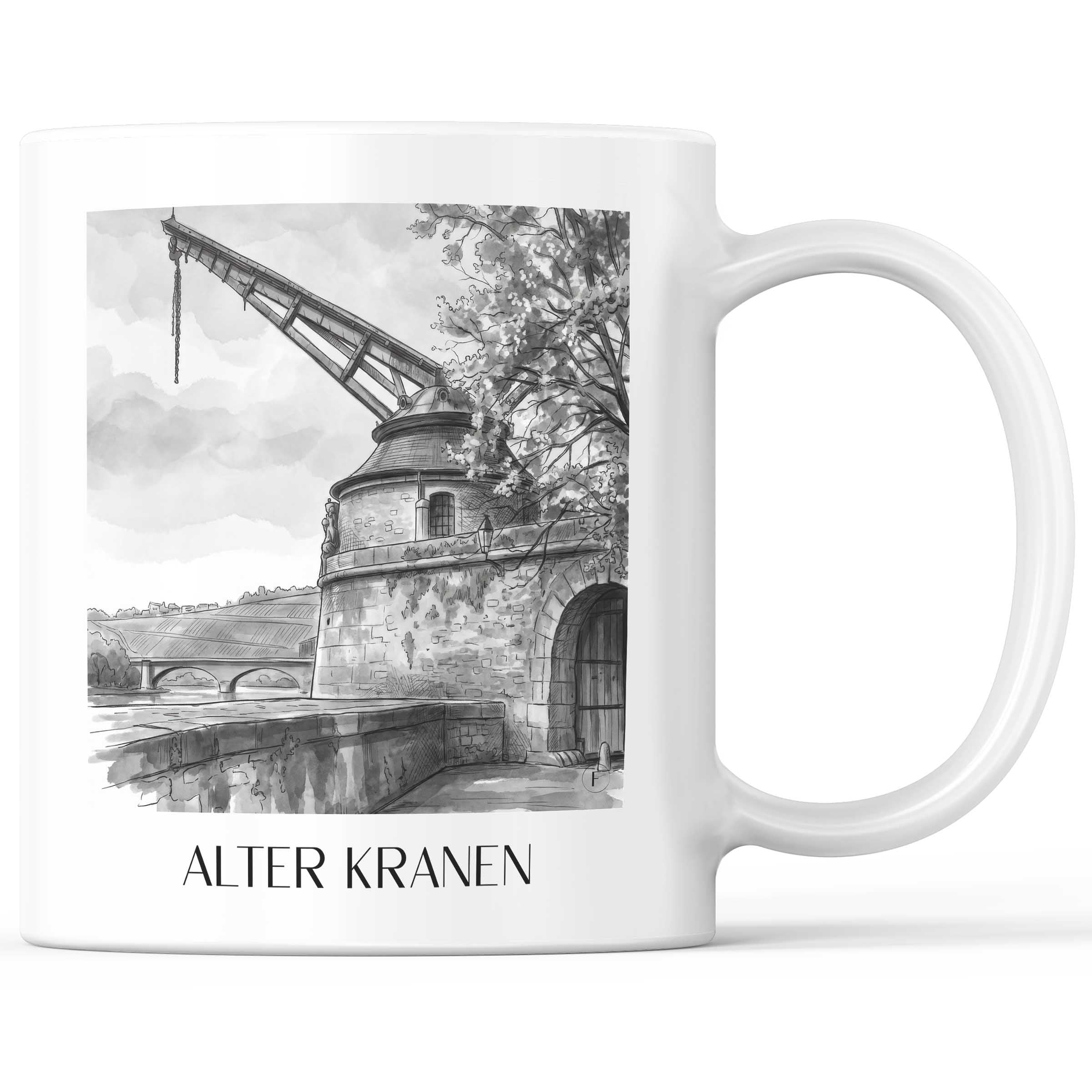 alter-kranen-würzburg-deutschland-kaffeebecher-aquarell-schwarz-weiss