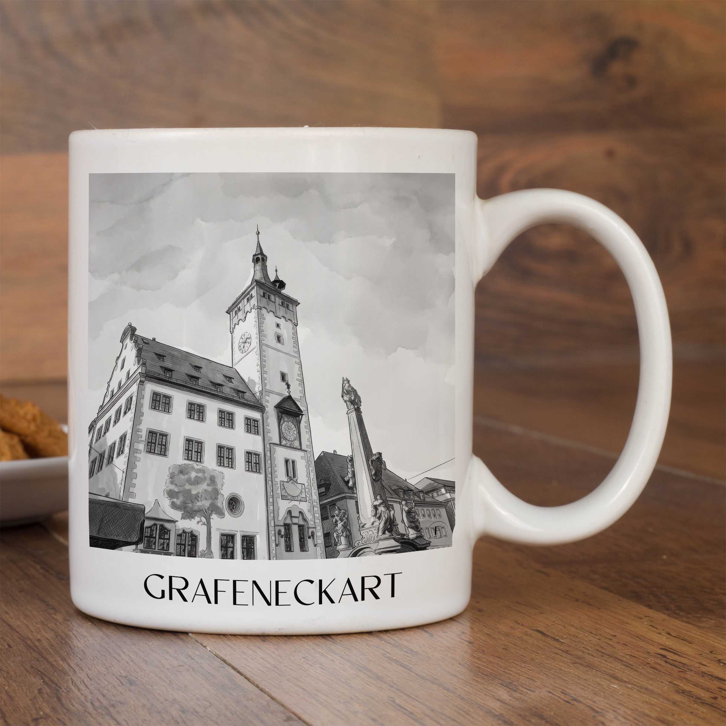 grafeneckart-würzburg-deutschland-kaffeebecher-aquarell-schwarz-weiss