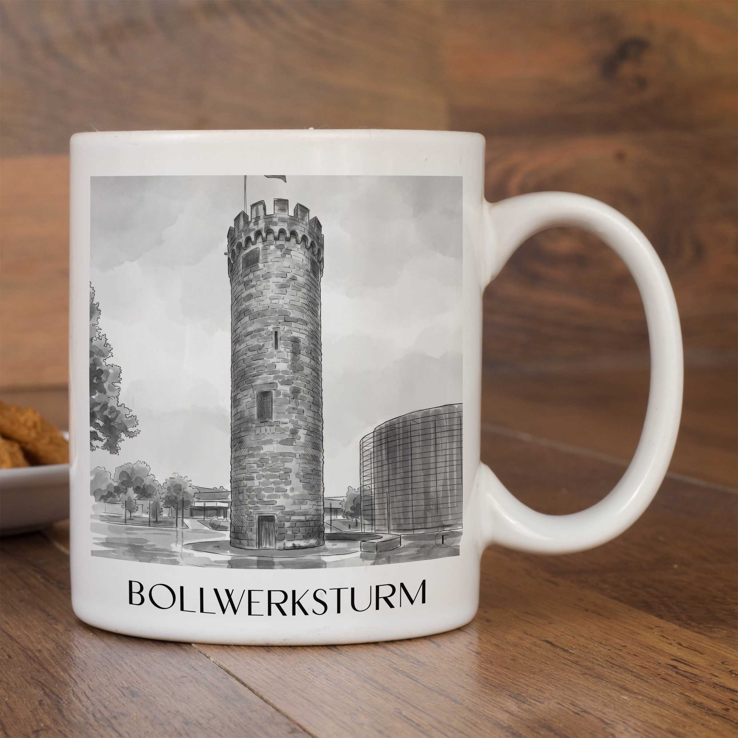 bollwerksturm-heilbronn-deutschland-kaffeebecher-aquarell-schwarz-weiss