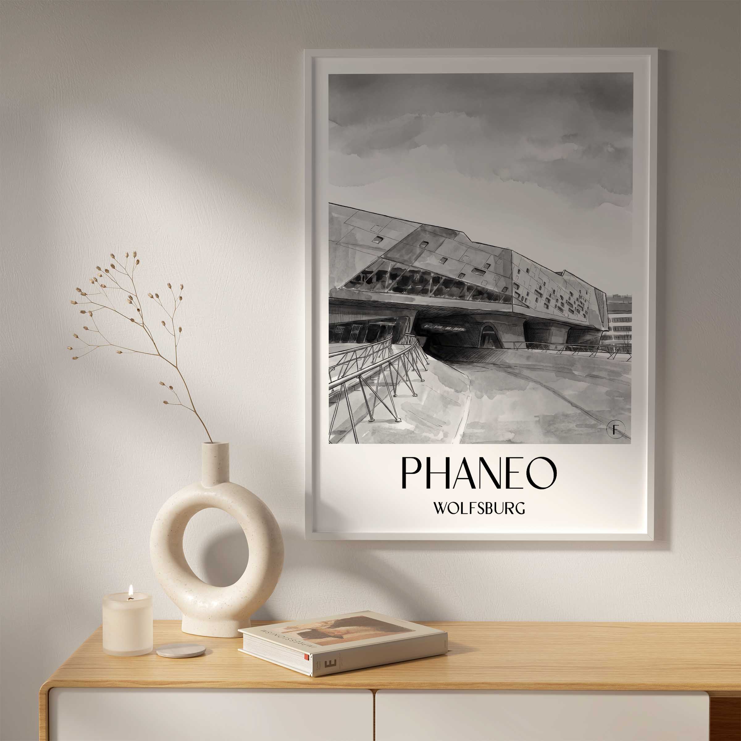 phaneo-wolfsburg-deutschland-poster-aquarell-schwarz-weiss