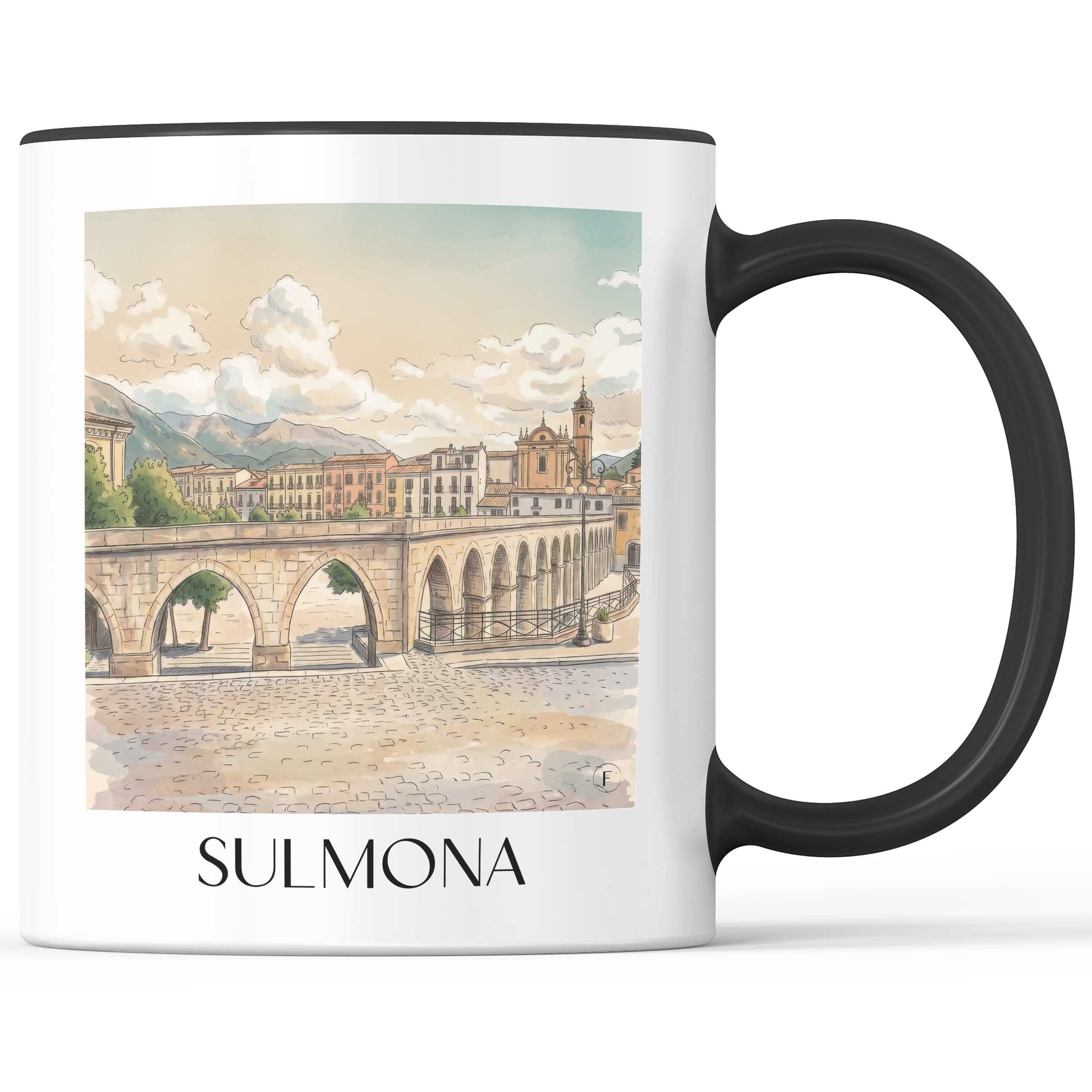 sulmona-l´aquila-italien-kaffeebecher-aquarell