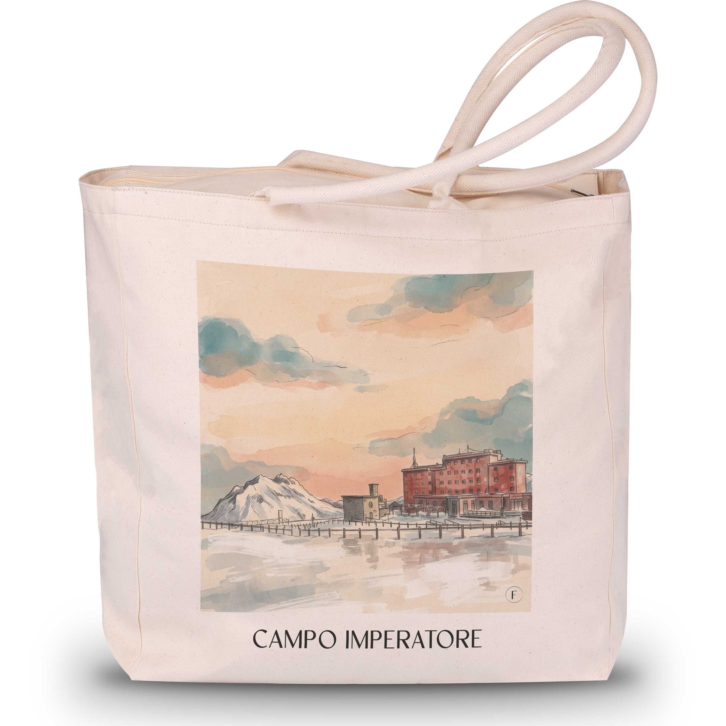 Campo Imperatore Shopping Tasche - Gran Sasso - Italien Tote Bag - Einkaufstasche im Aquarell Stil