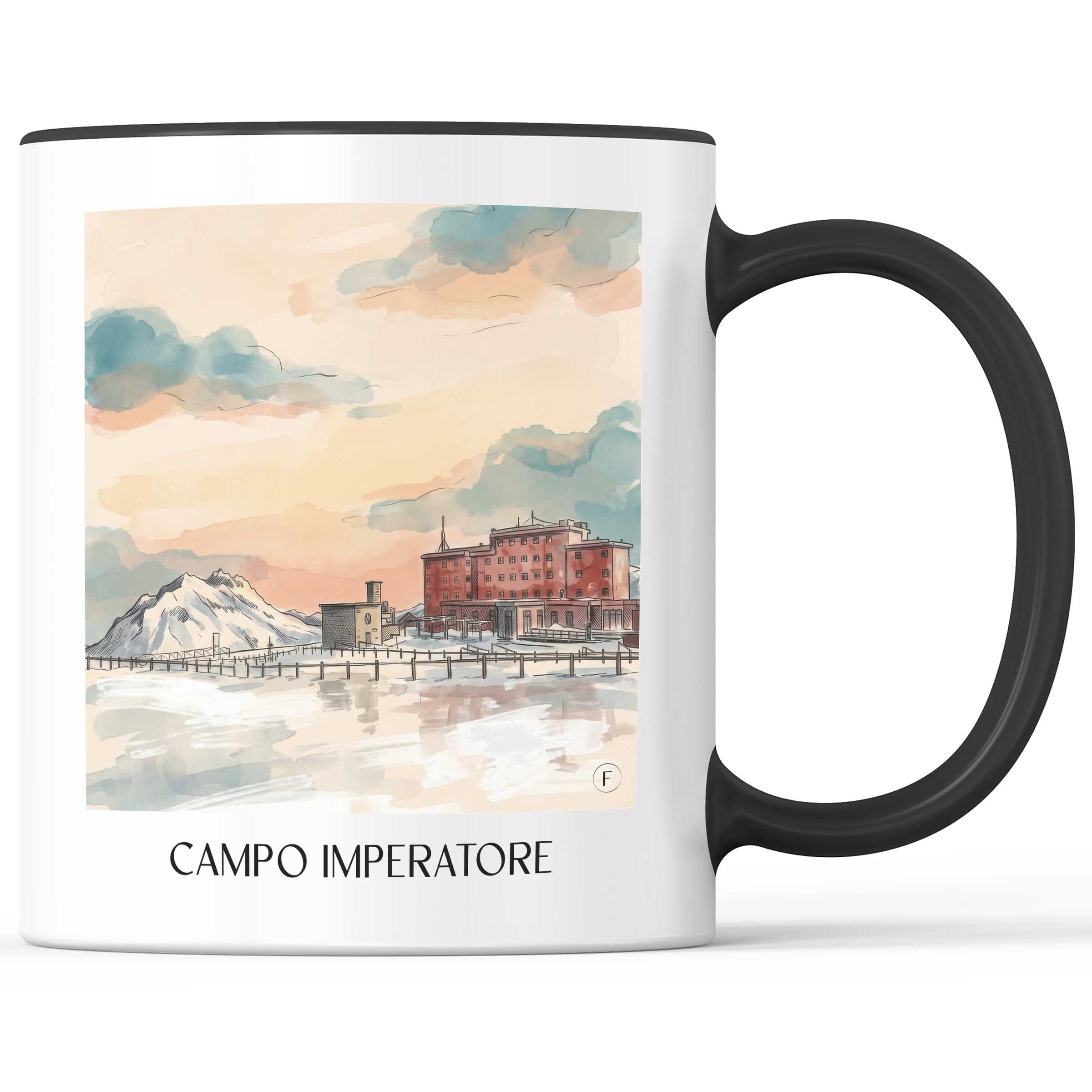 Campo Imperatore Kaffeebecher - Gran Sasso - Italien Becher - Kaffeetasse im Aquarell Stil