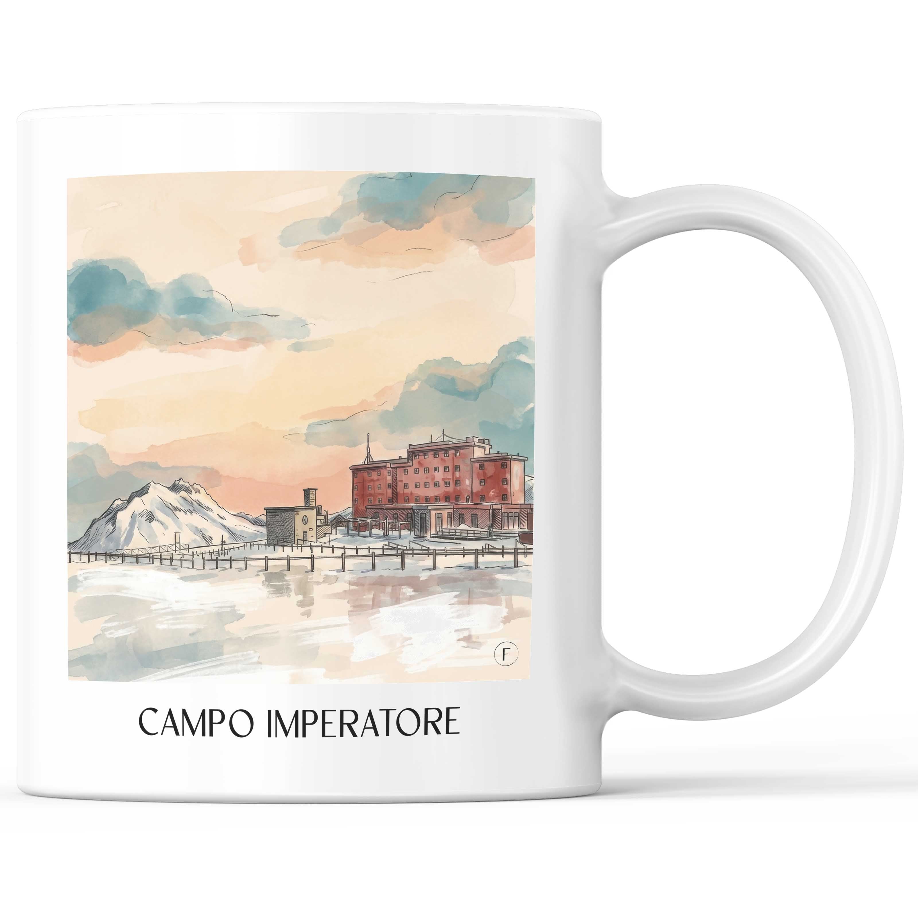Campo Imperatore Kaffeebecher - Gran Sasso - Italien Becher - Kaffeetasse im Aquarell Stil