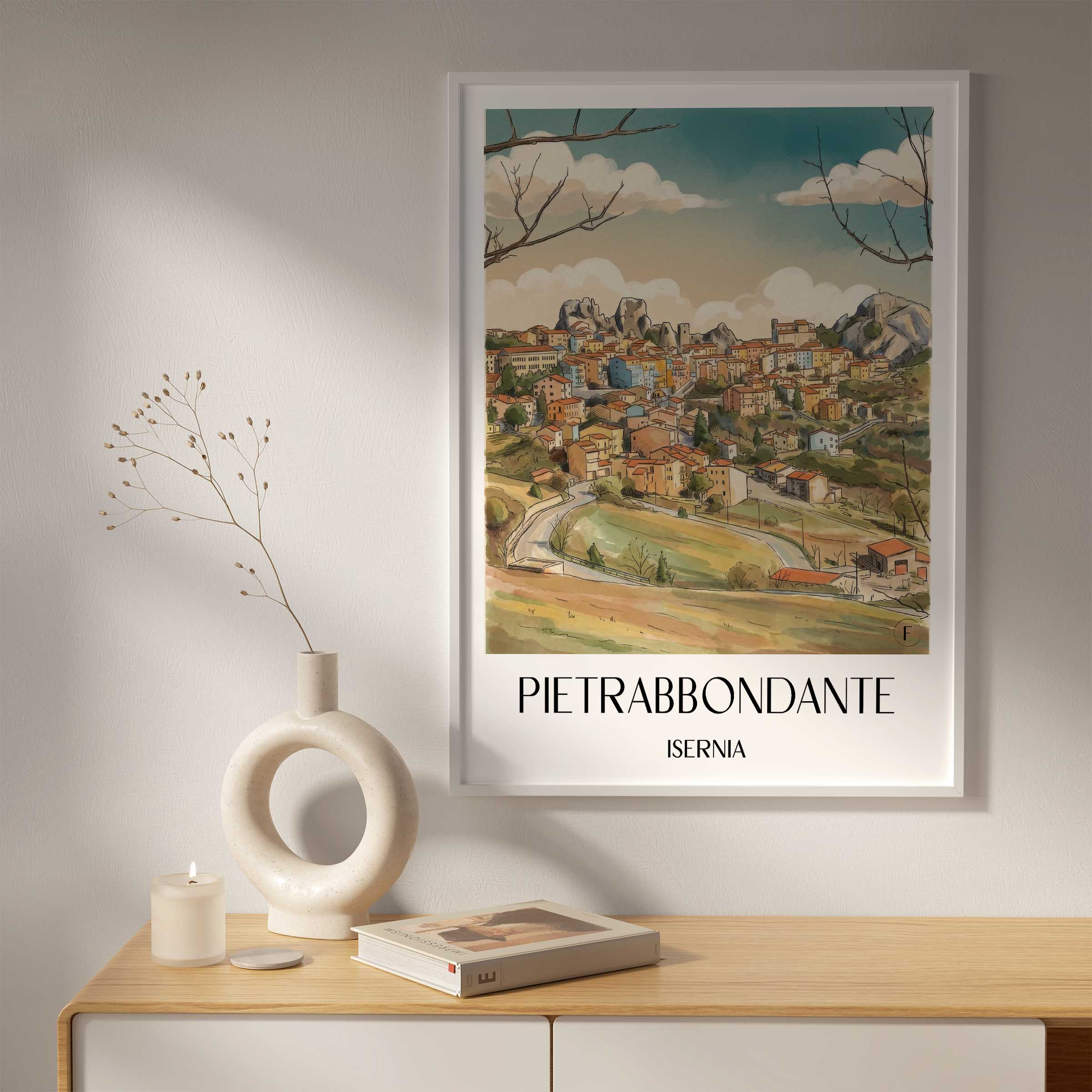 pietrabbondante-isernia-italien-poster-aquarell