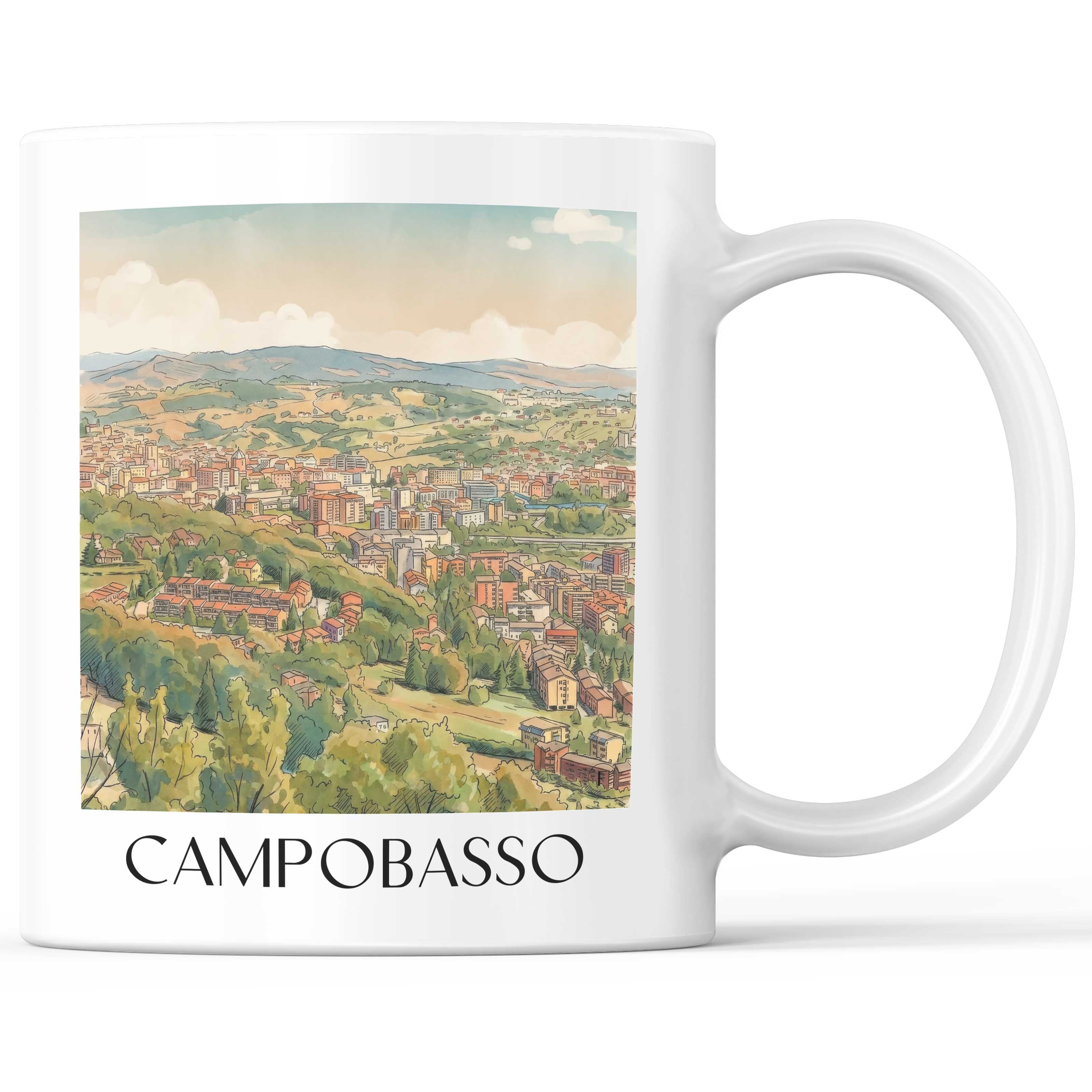 Campobasso Kaffeebecher - Molise - Italien Becher - Kaffeetasse im Aquarell Stil