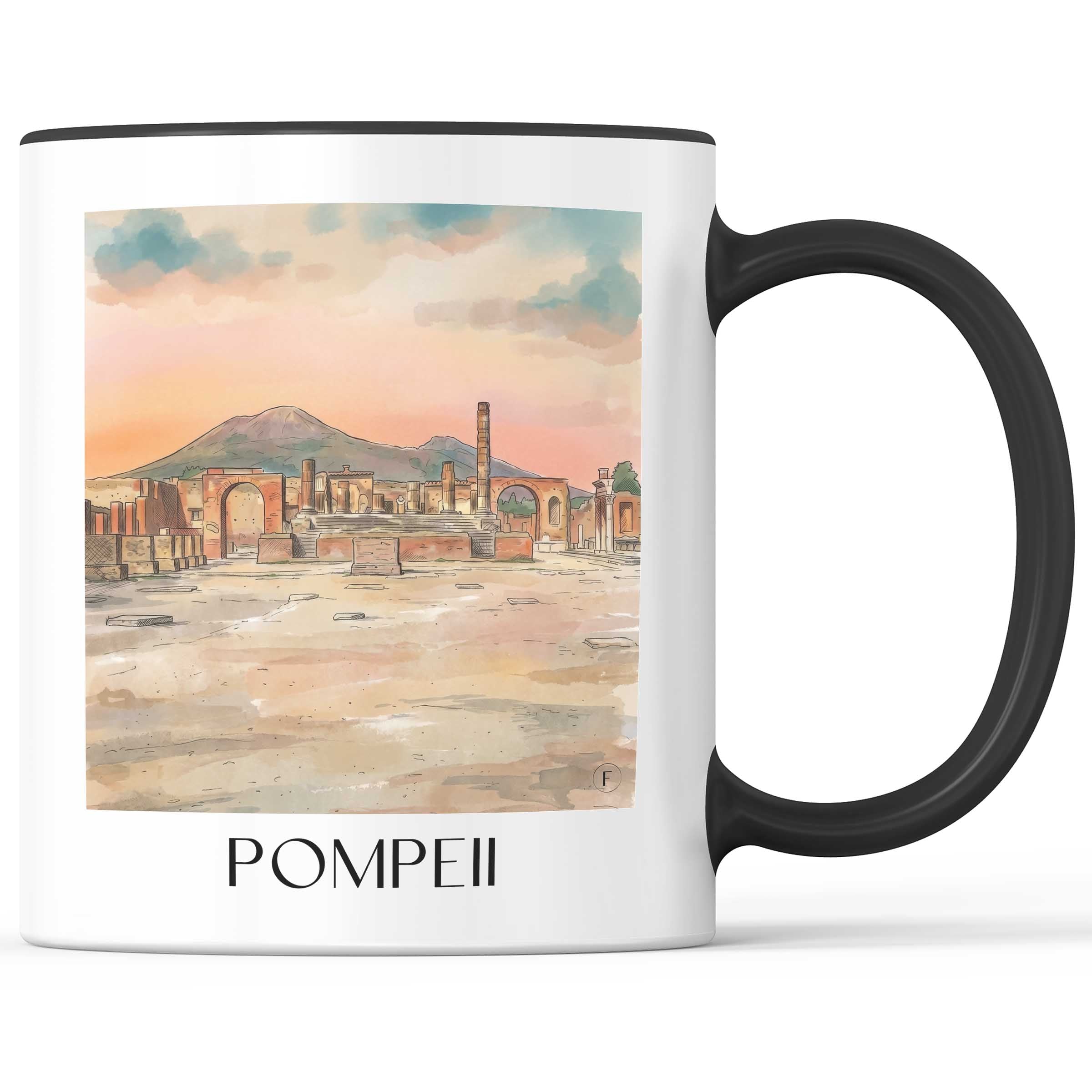 Pompei Kaffeebecher - Neapel - Italien Becher - Kaffeetasse im Aquarell Stil