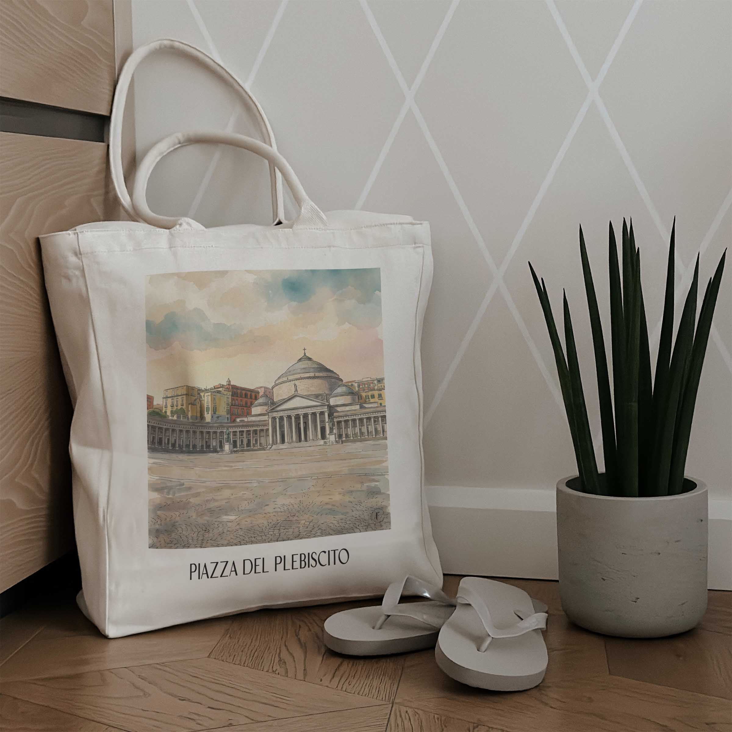 piazza-del-plebiscito-neapel-italien-einkaufstasche-aquarell