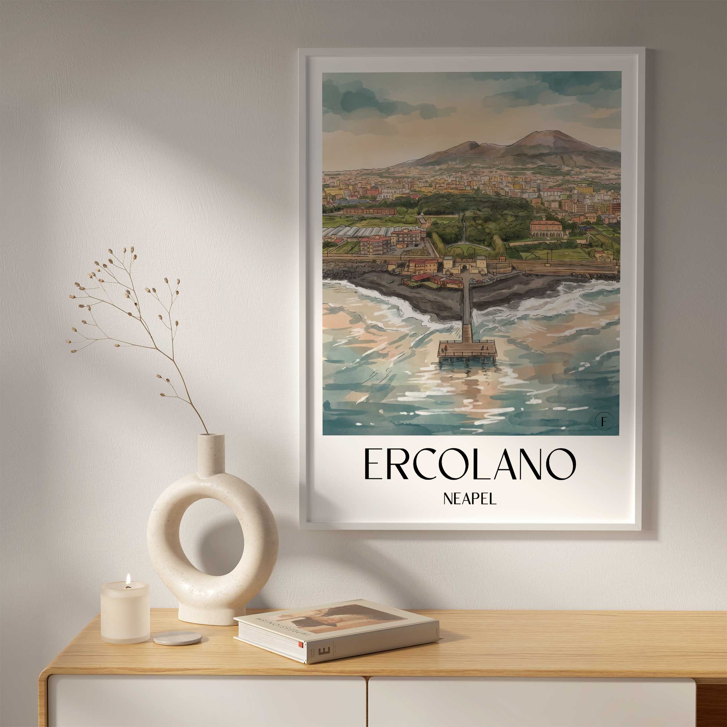 ercolano-neapel-italien-poster-aquarell