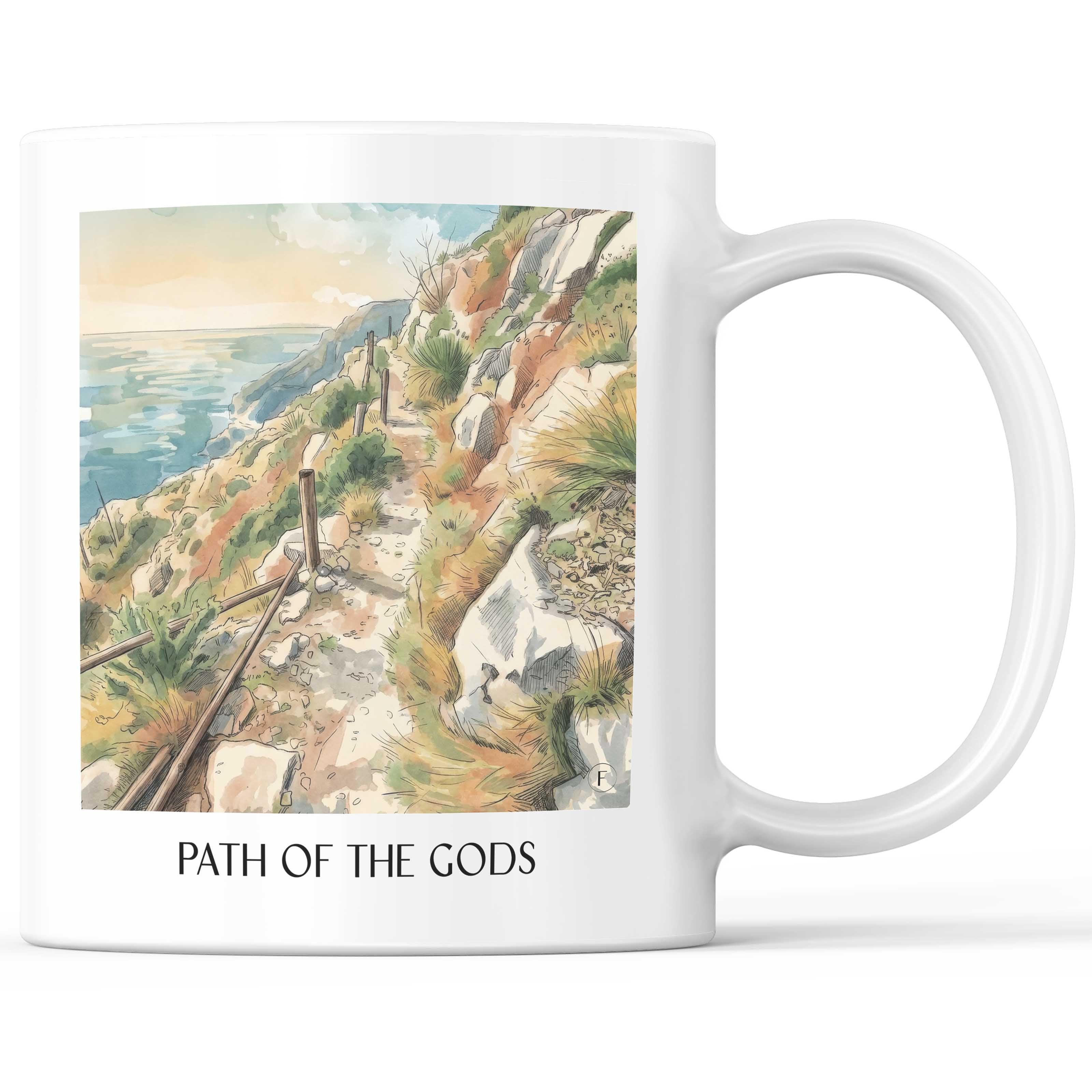 Pfad der Götter Kaffeebecher - Amalfiküste - Italien Becher - Kaffeetasse im Aquarell Stil