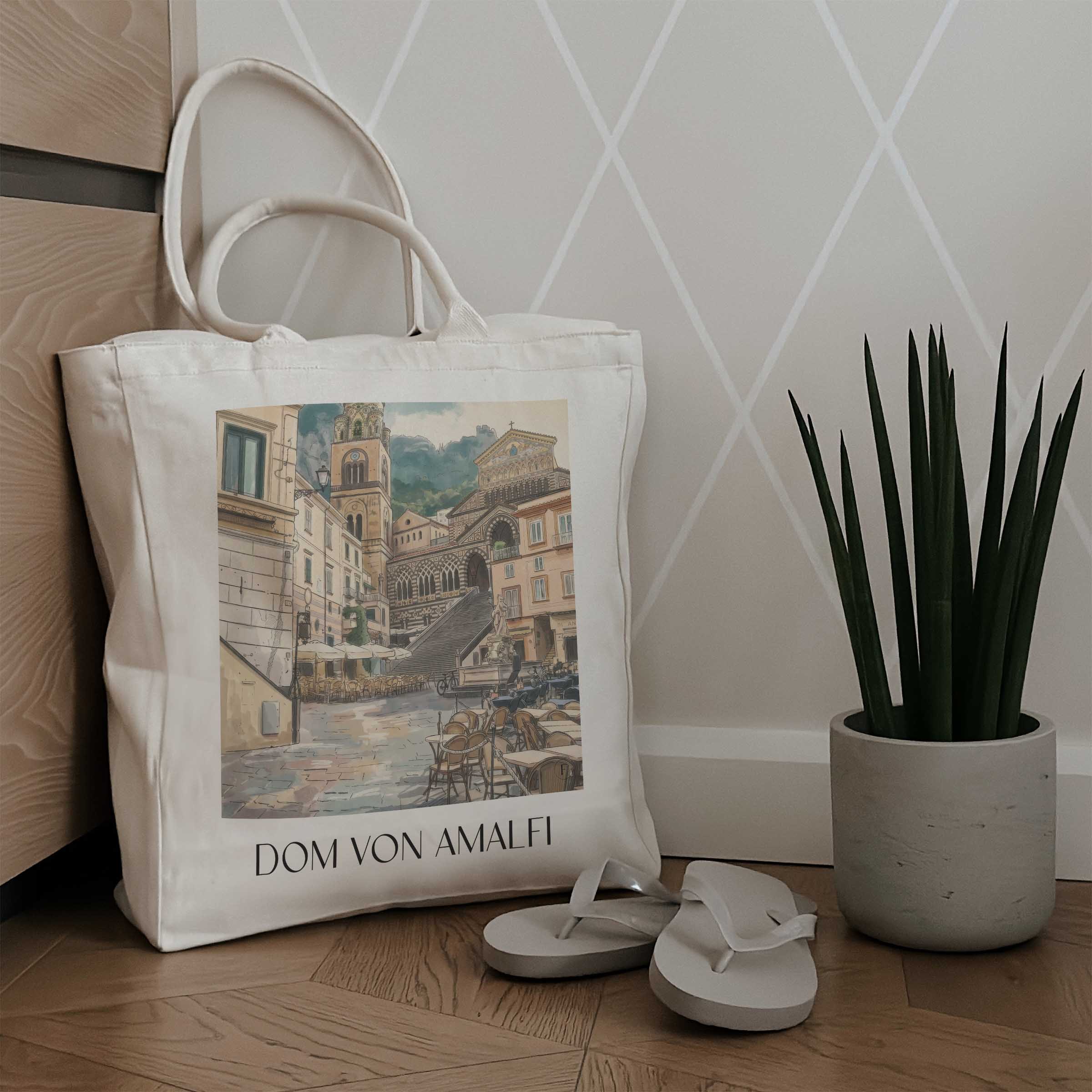 dom-von-amalfi-kampanien-italien-einkaufstasche-aquarell