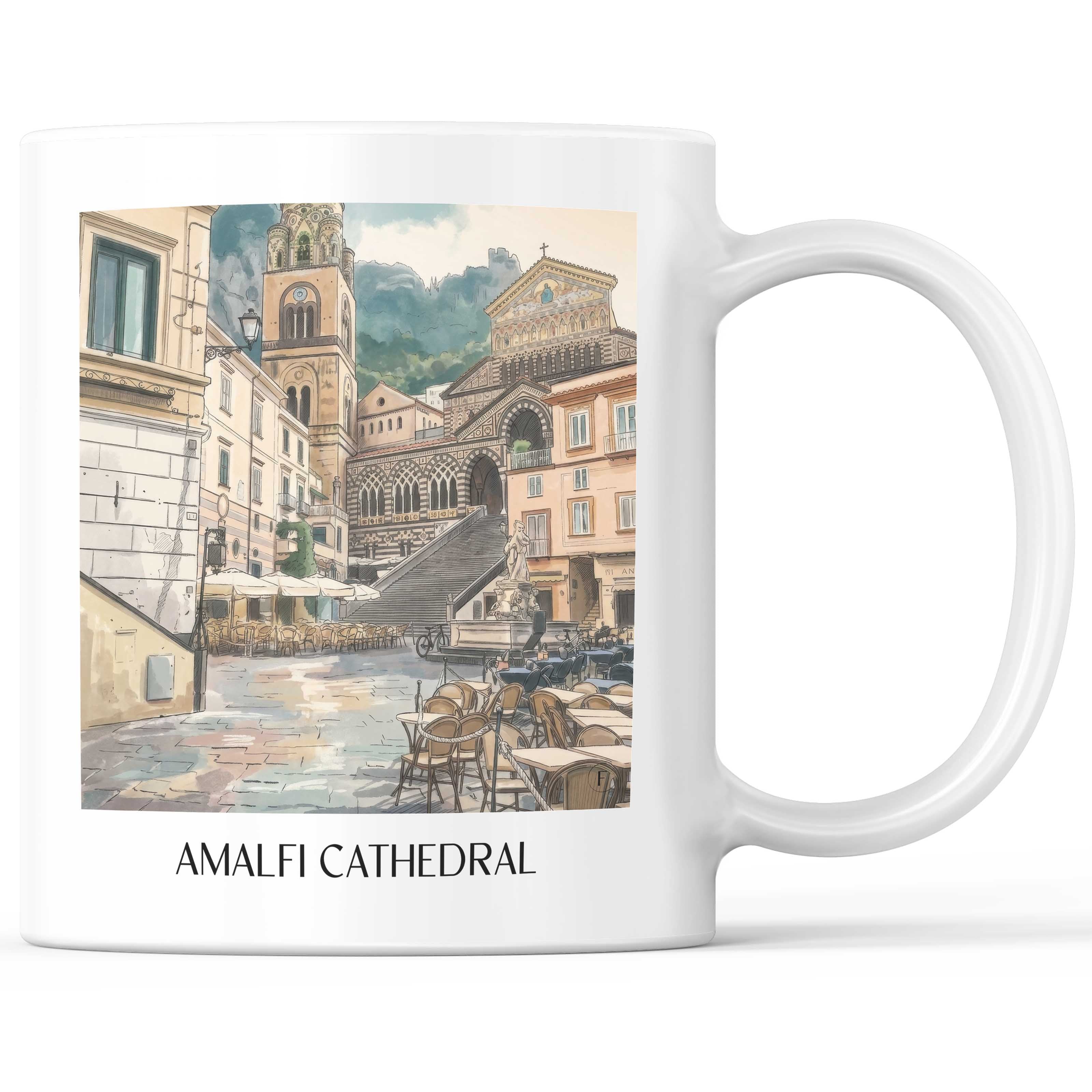 Dom von Amalfi Kaffeebecher - Kampanien - Italien Becher - Kaffeetasse im Aquarell Stil