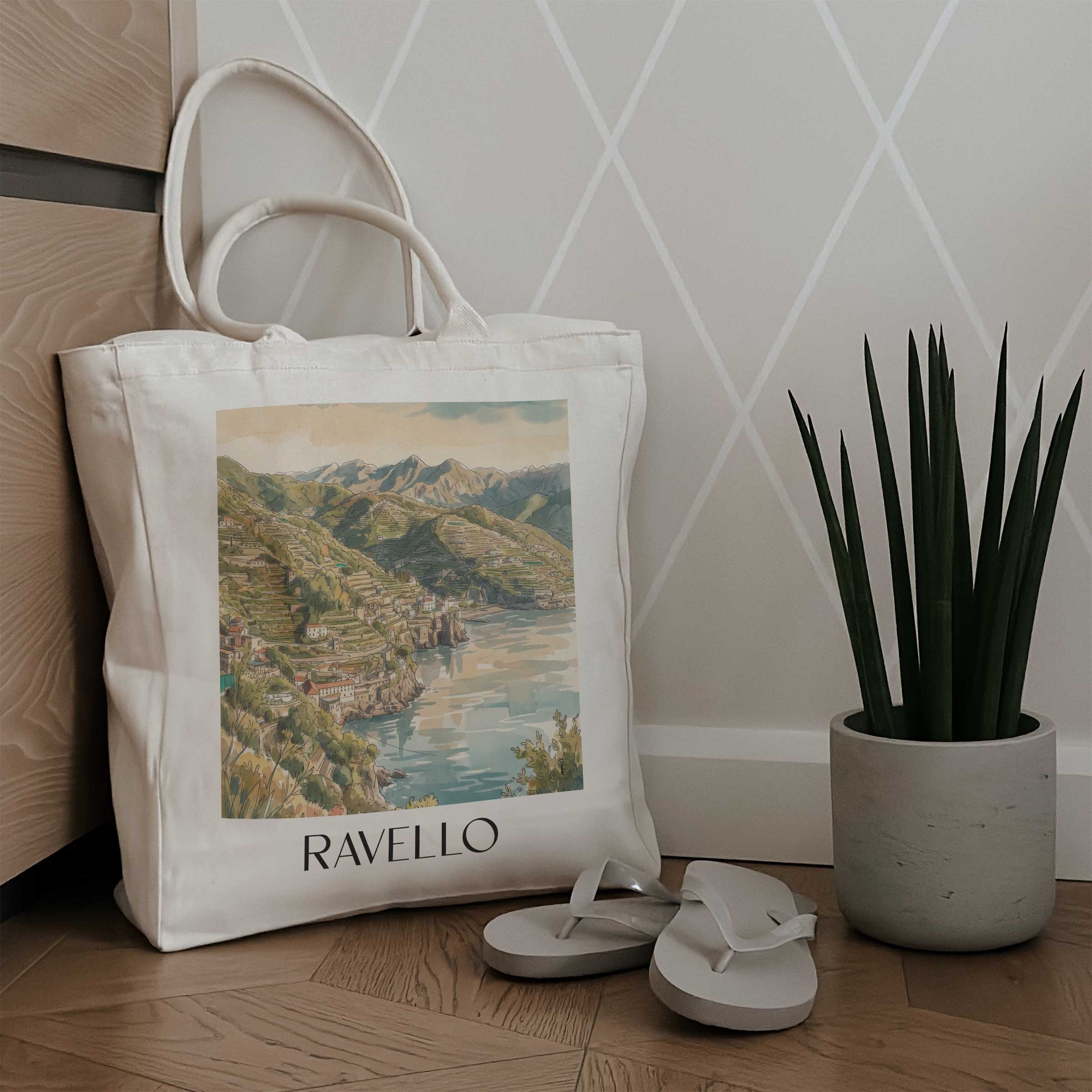 ravello-kampanien-italien-einkaufstasche-aquarell