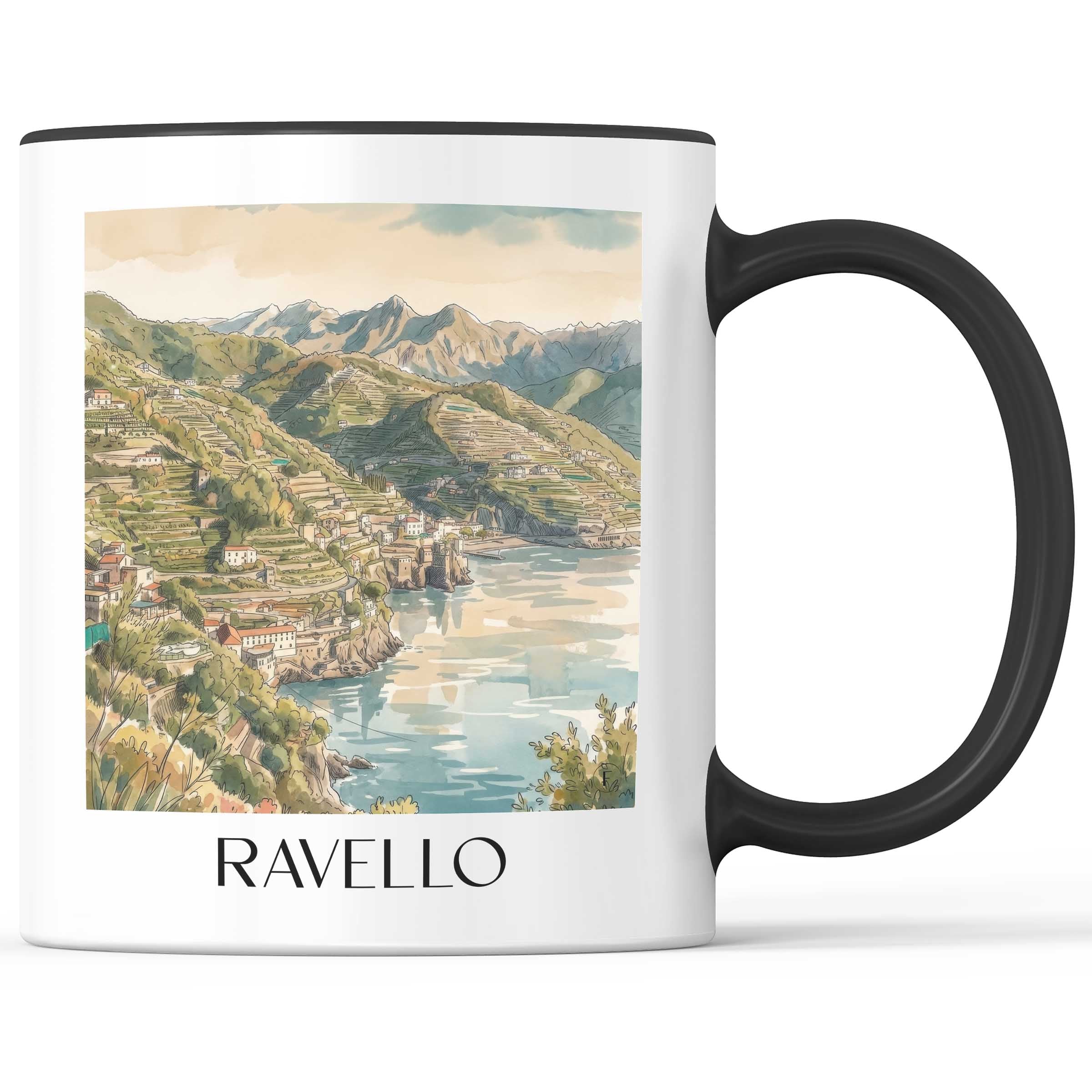 Ravello Kaffeebecher - Kampanien - Italien Becher - Kaffeetasse im Aquarell Stil