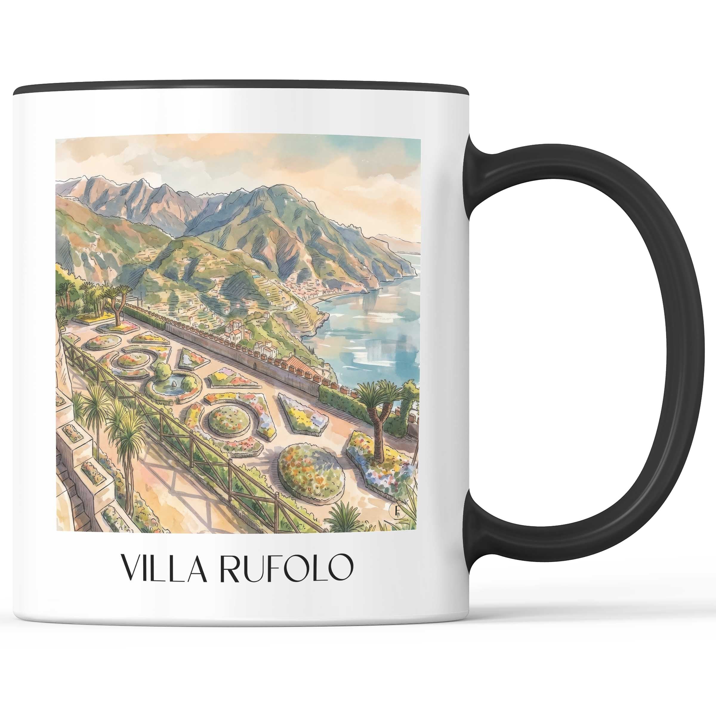 Villa Rufolo Kaffeebecher - Ravello - Italien Becher - Kaffeetasse im Aquarell Stil