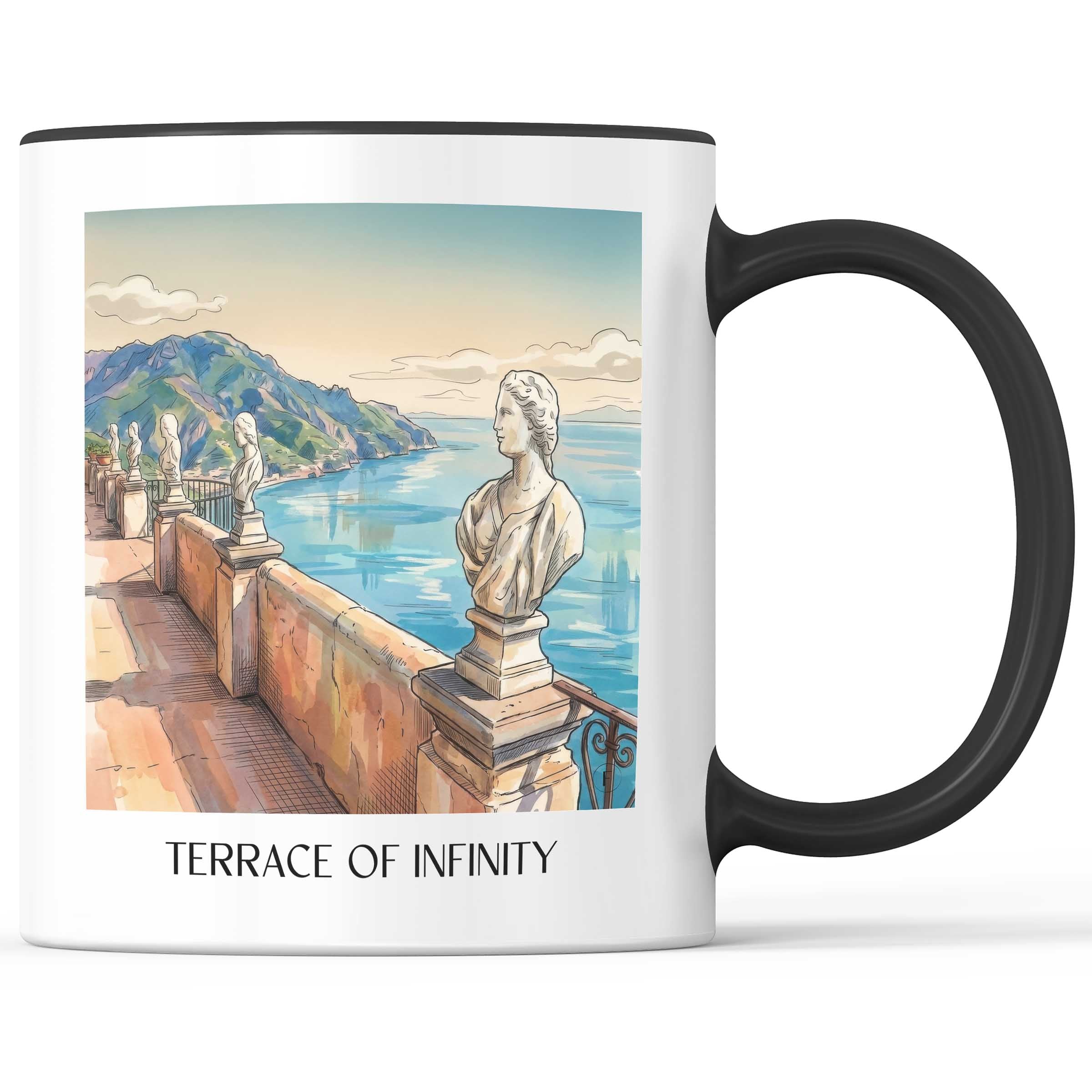 Terasse der Unendlichkeit Kaffeebecher - Ravello - Italien Becher - Kaffeetasse im Aquarell Stil