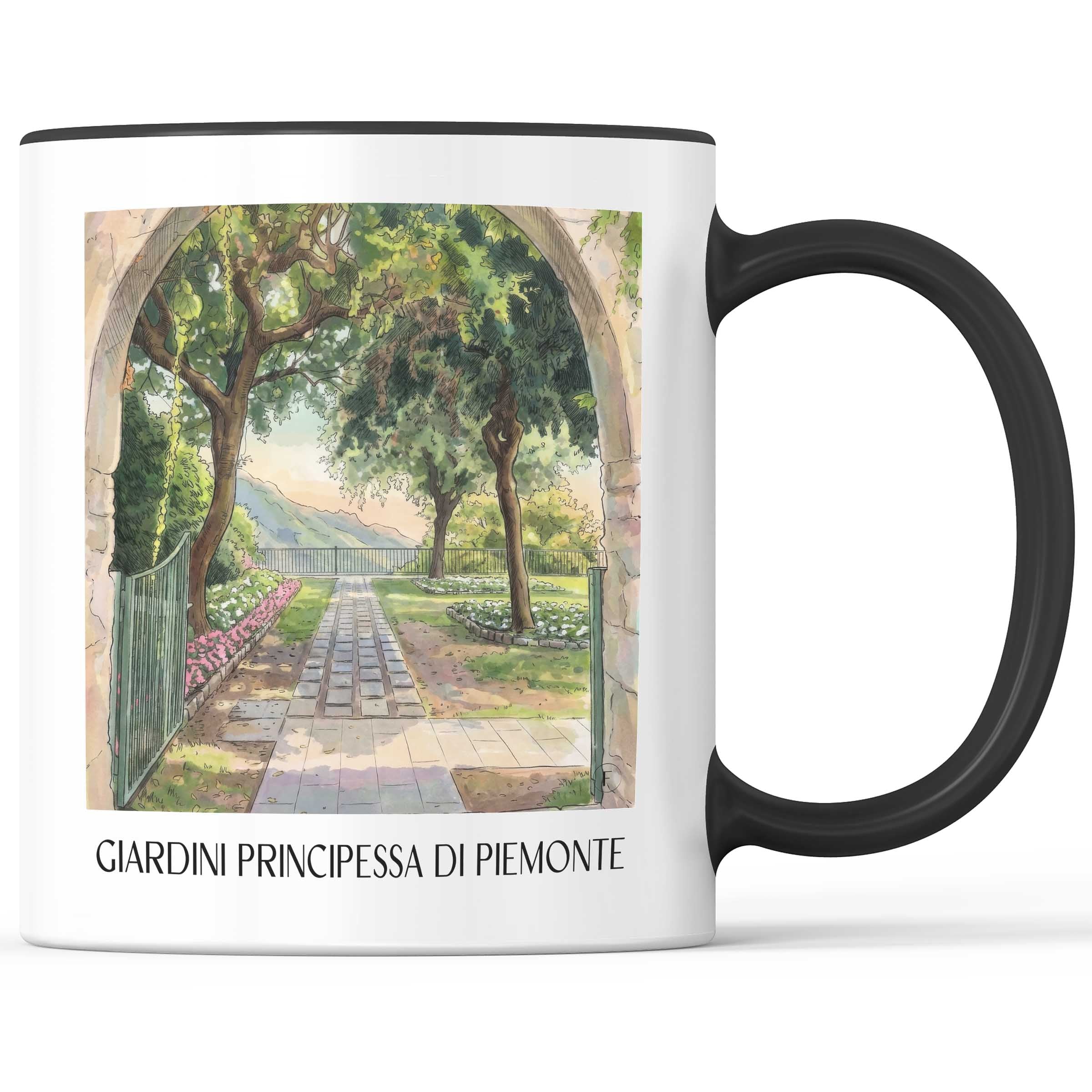 Giardini Principessa di Piemonte Kaffeebecher - Ravello - Italien Becher - Kaffeetasse im Aquarell Stil