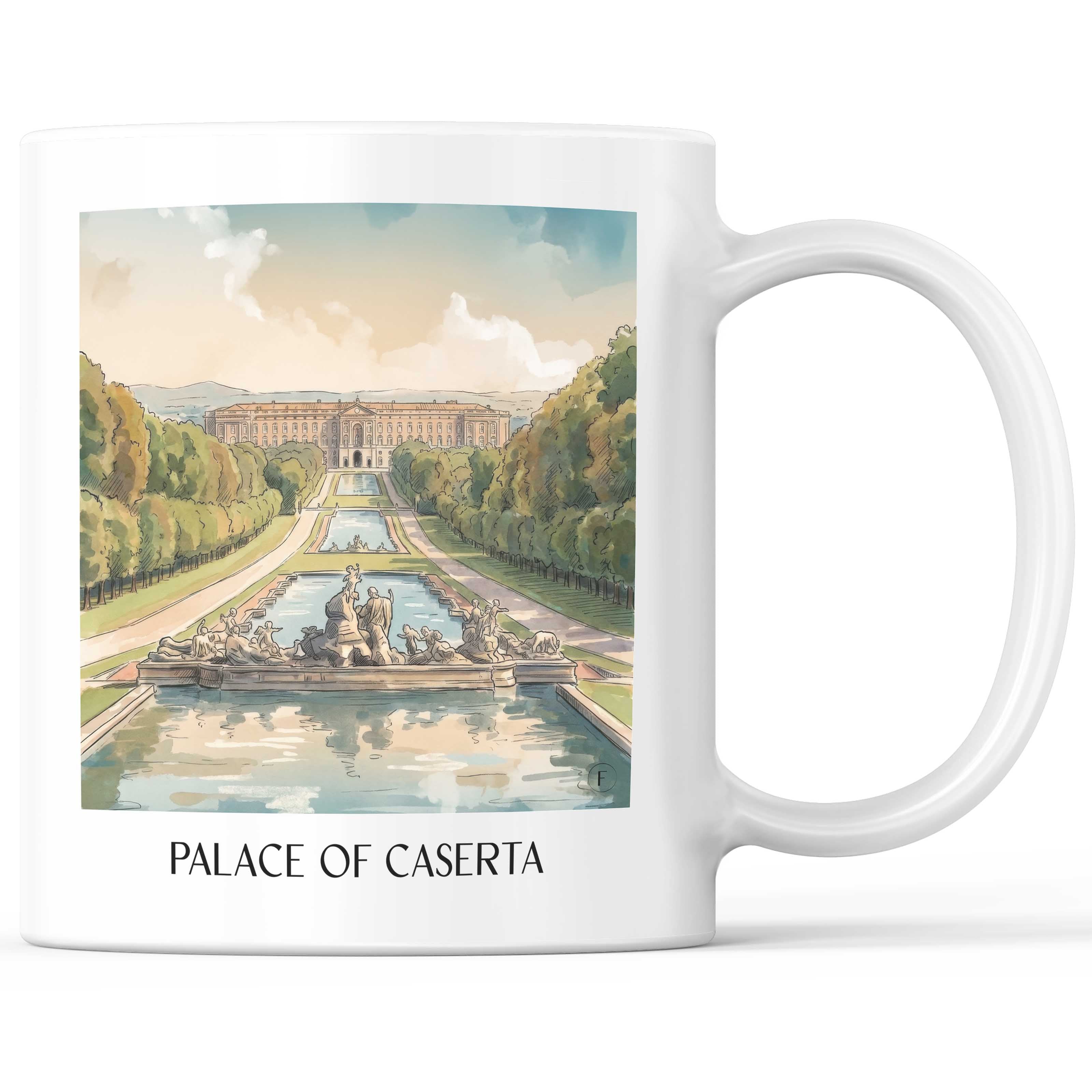 Palast von Caserta Kaffeebecher - Kampanien - Italien Becher - Kaffeetasse im Aquarell Stil