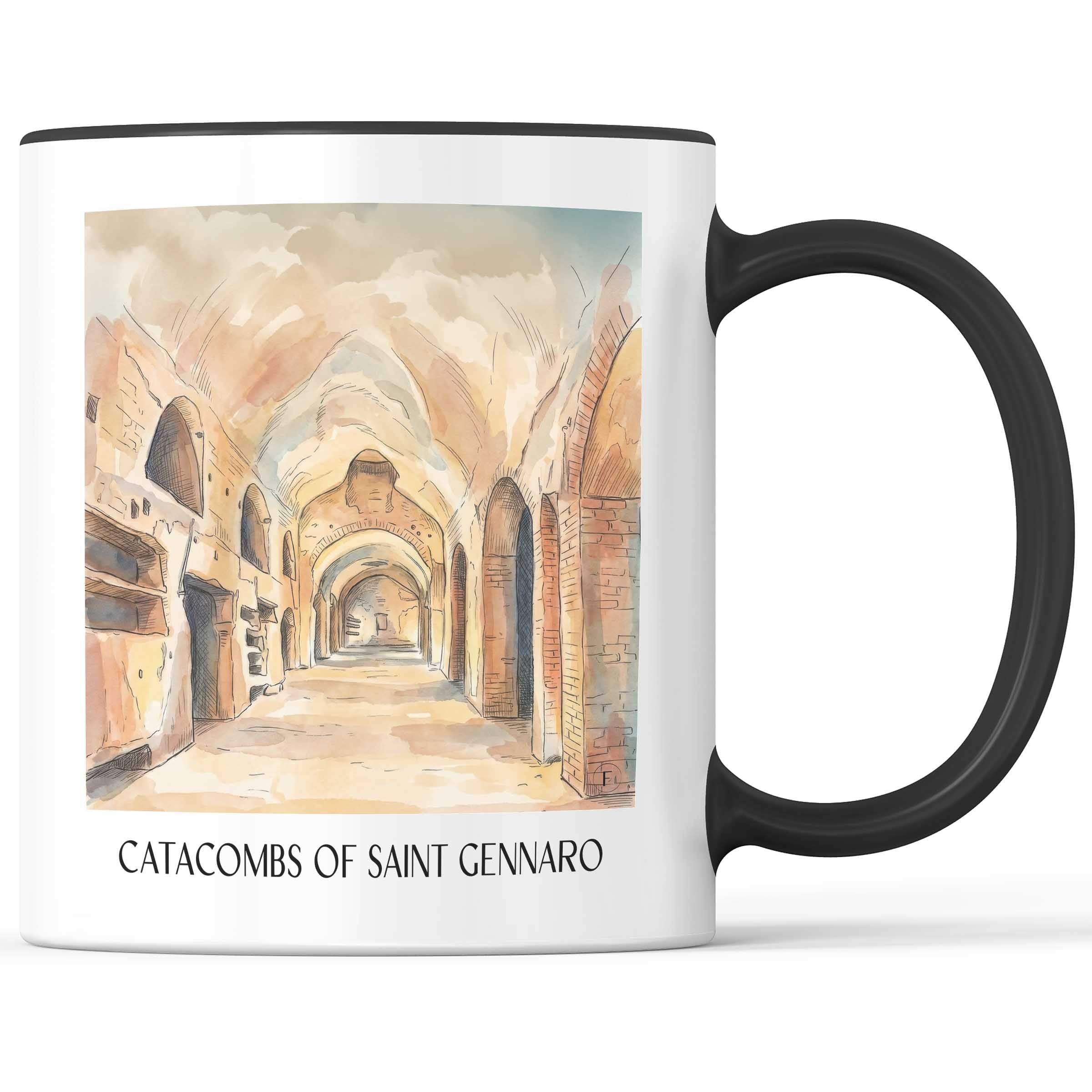 Katakomben des Heiligen Gennaro Kaffeebecher - Neapel - Italien Becher - Kaffeetasse im Aquarell Stil