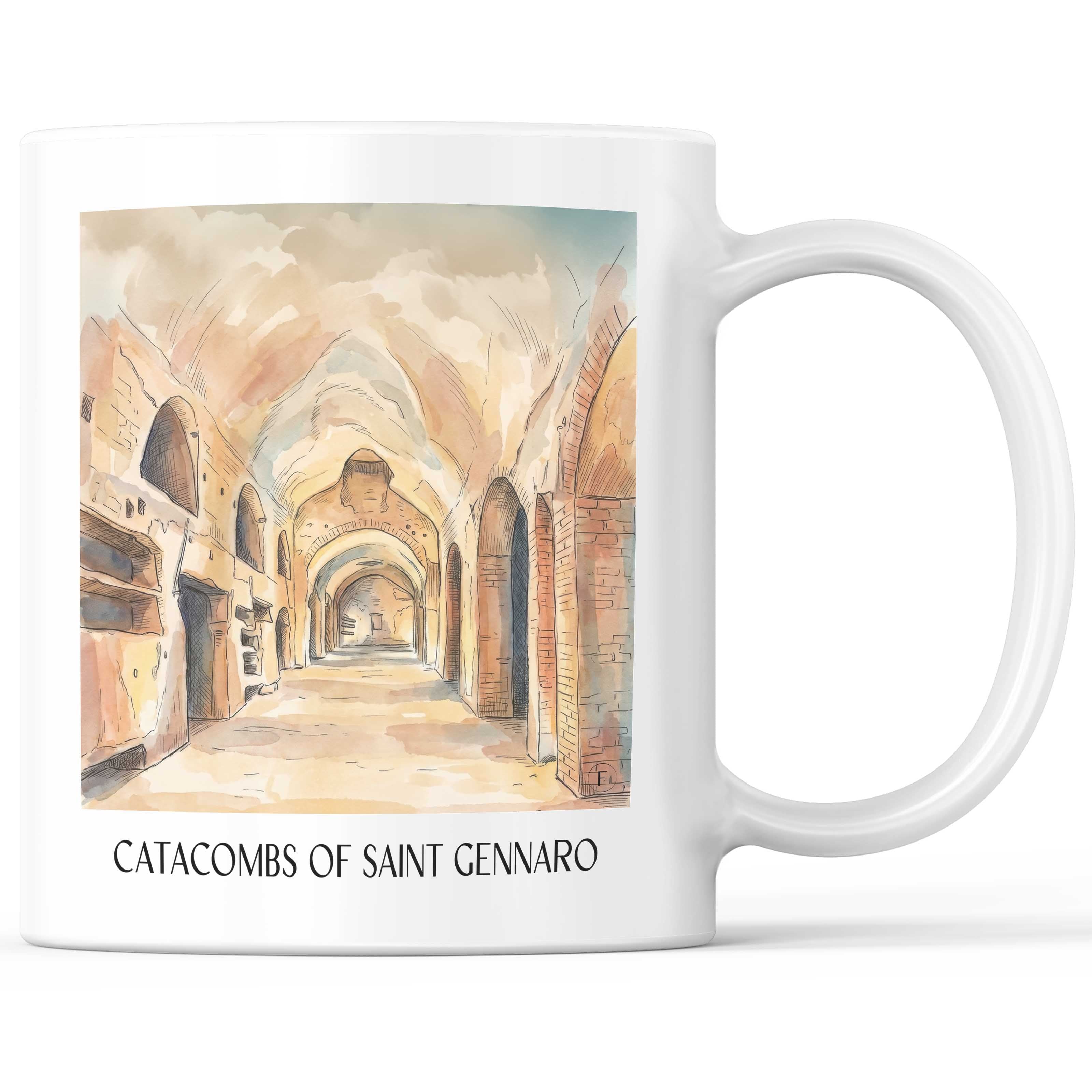 Katakomben des Heiligen Gennaro Kaffeebecher - Neapel - Italien Becher - Kaffeetasse im Aquarell Stil