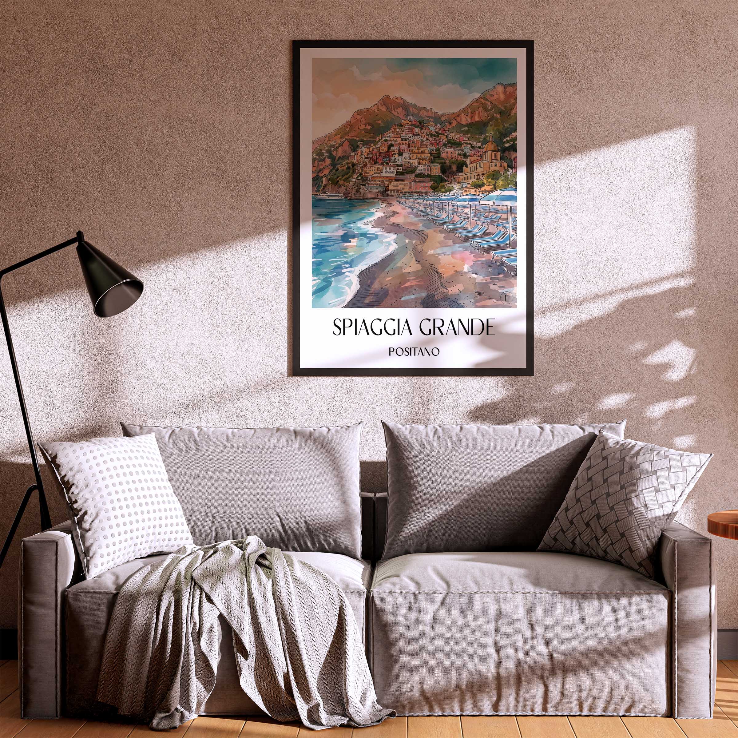 spiaggia-grande-positano-italien-poster-aquarell