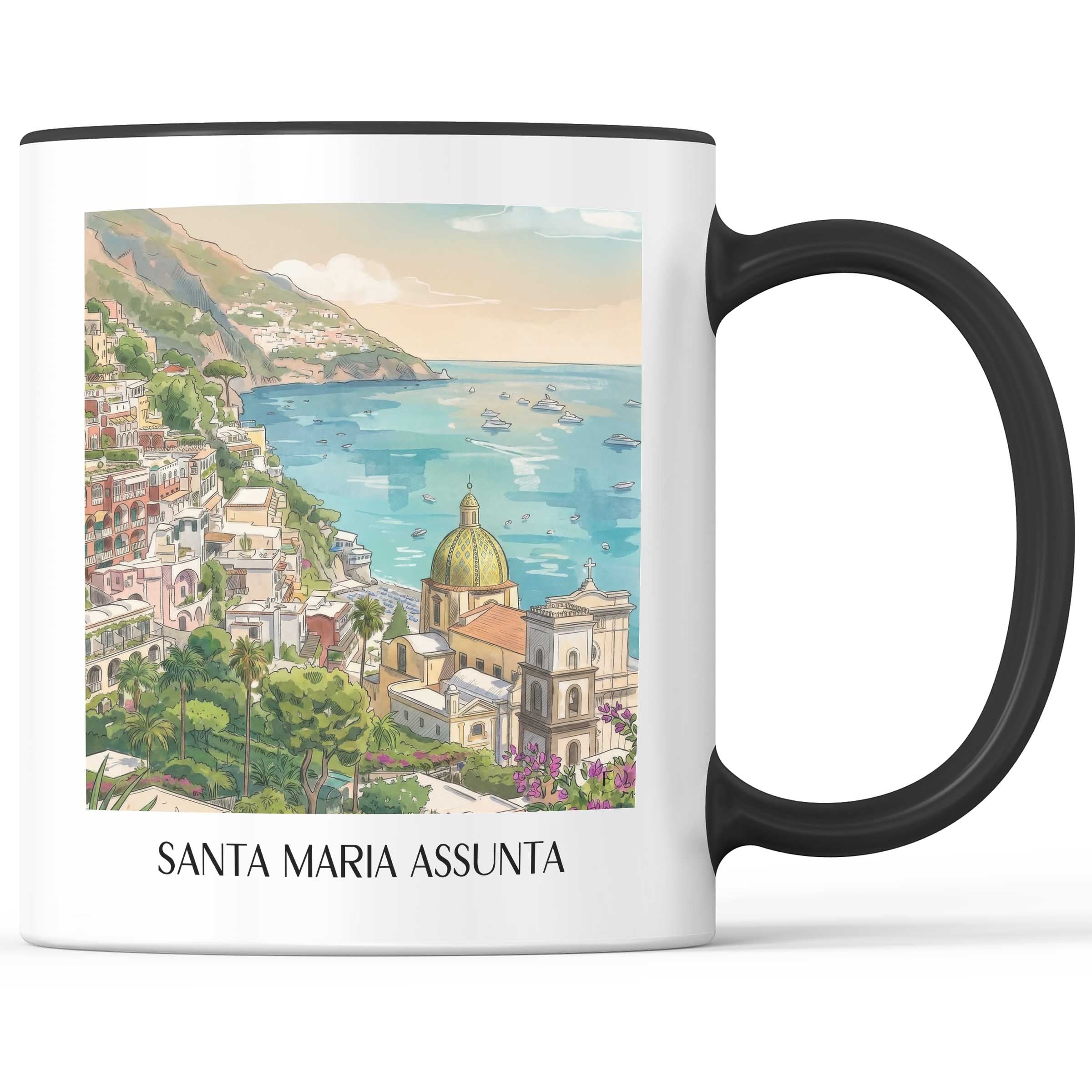 santa-maria-assunta-positano-italien-kaffeebecher-aquarell