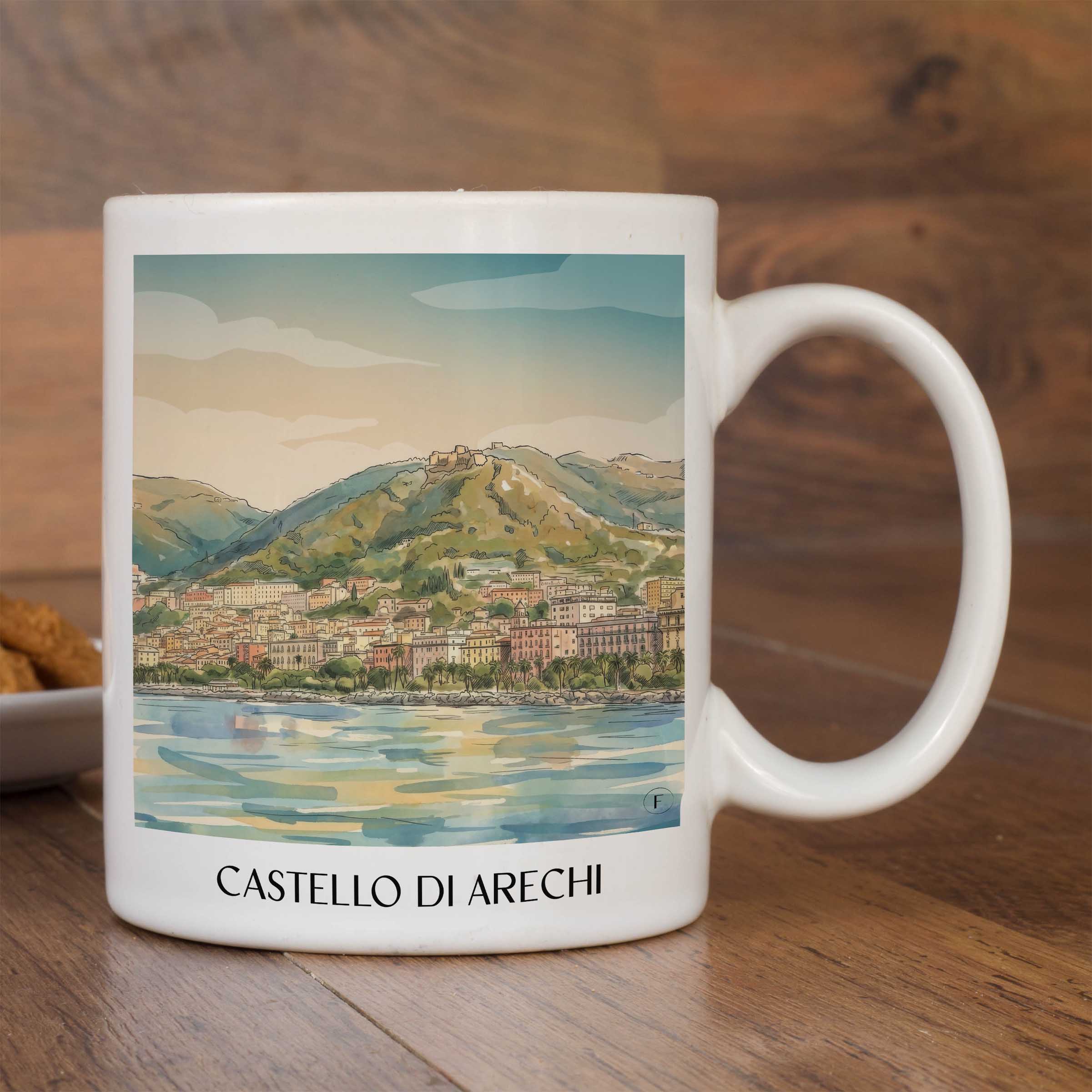 castello-di-arechi-salerno-italien-kaffeebecher-aquarell