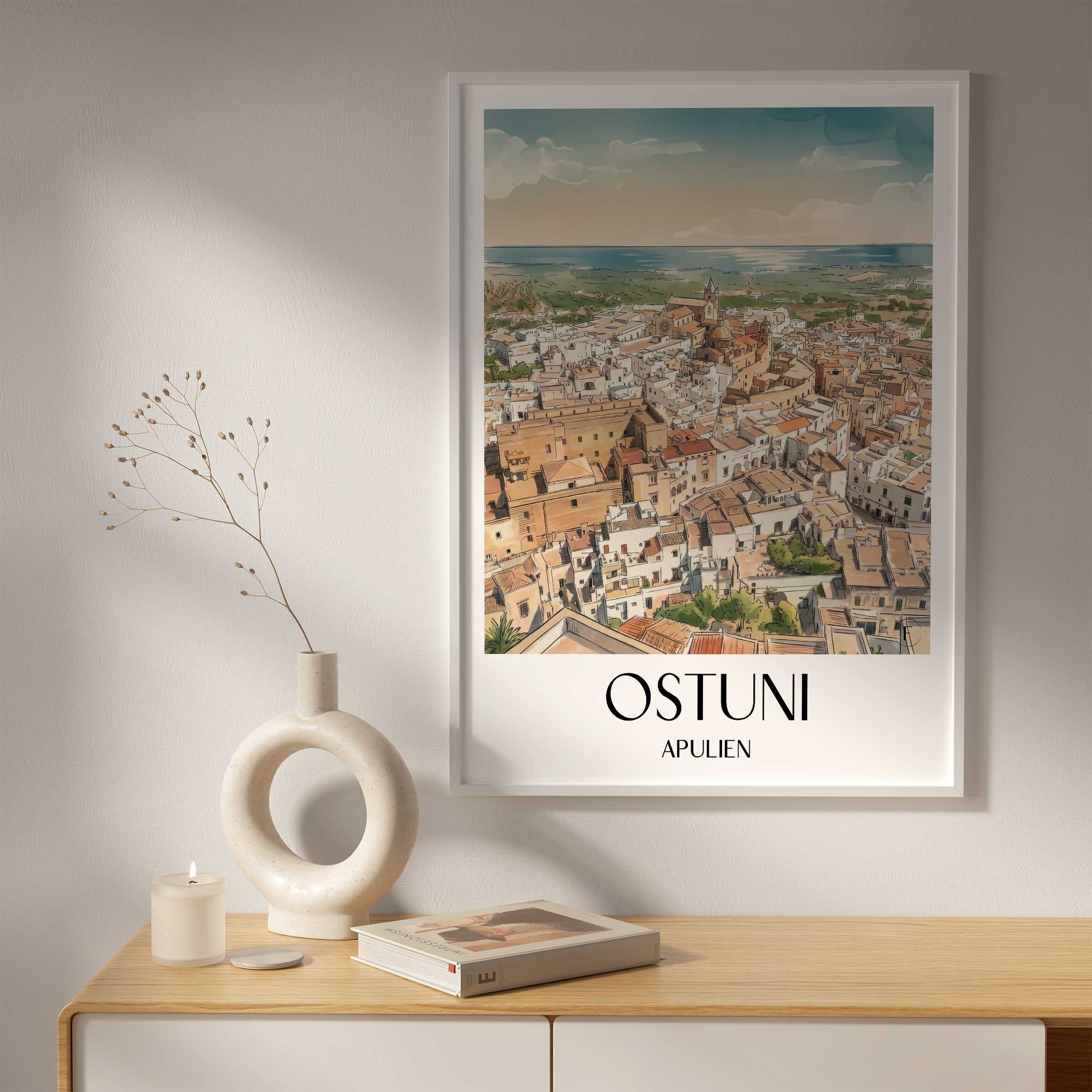 ostuni-apulien-italien-poster-aquarell