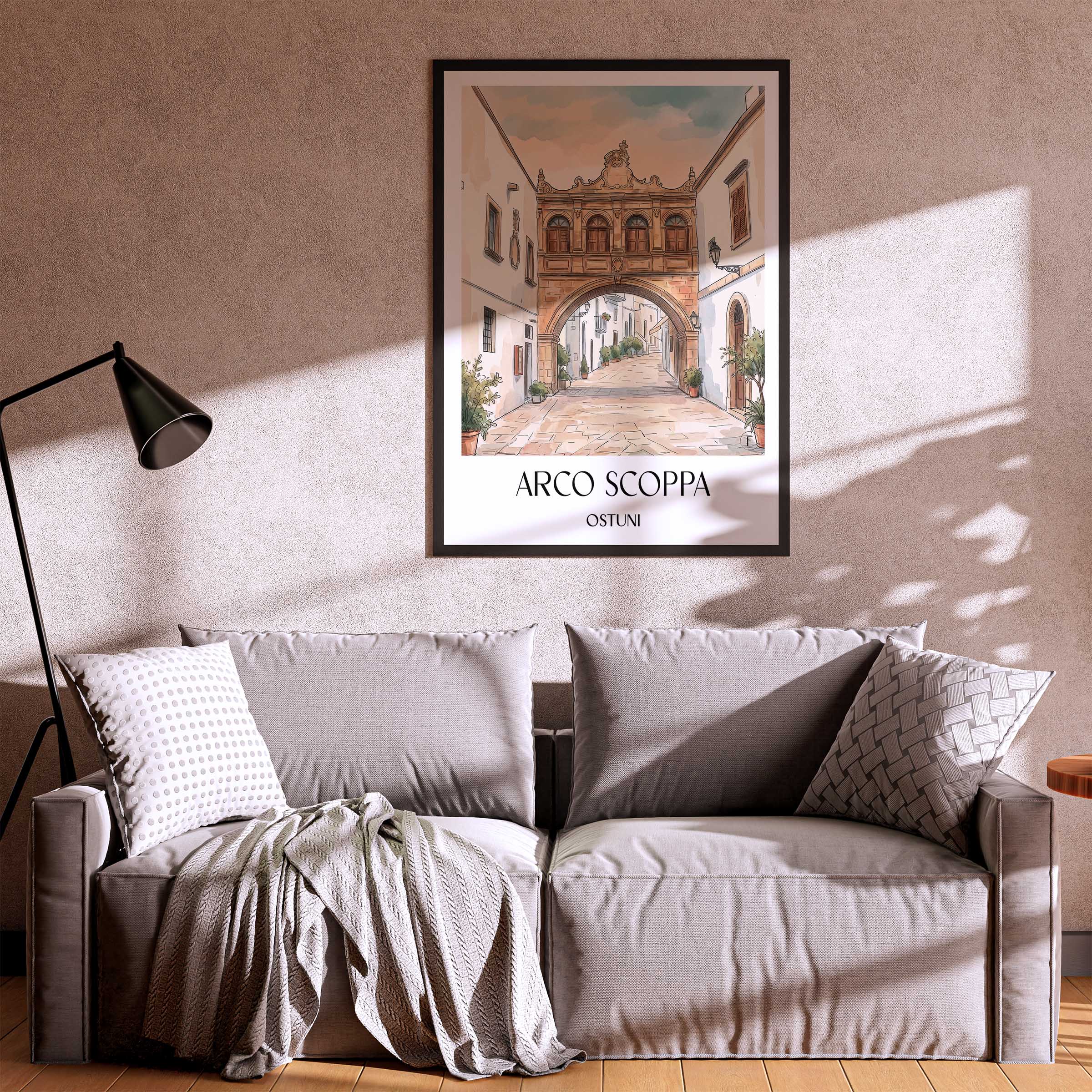 arco-scoppa-ostuni-italien-poster-aquarell
