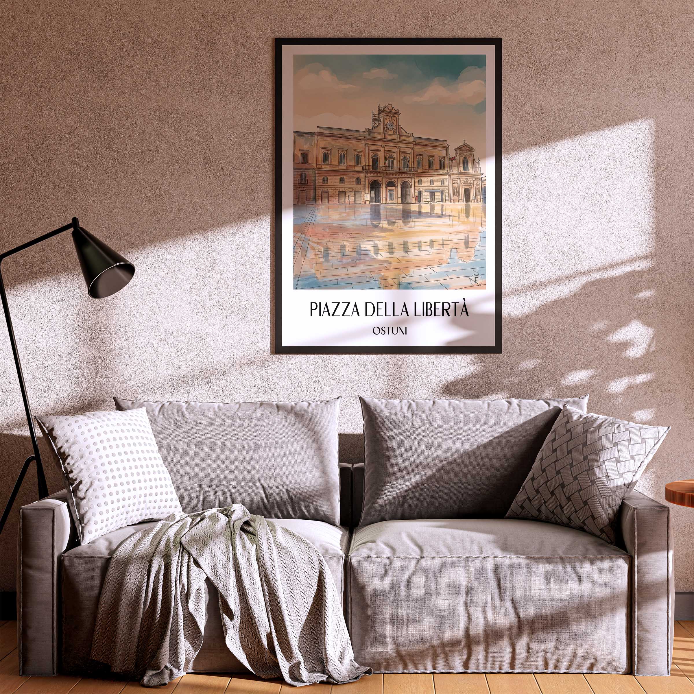 piazza-della-libertà-ostuni-italien-poster-aquarell