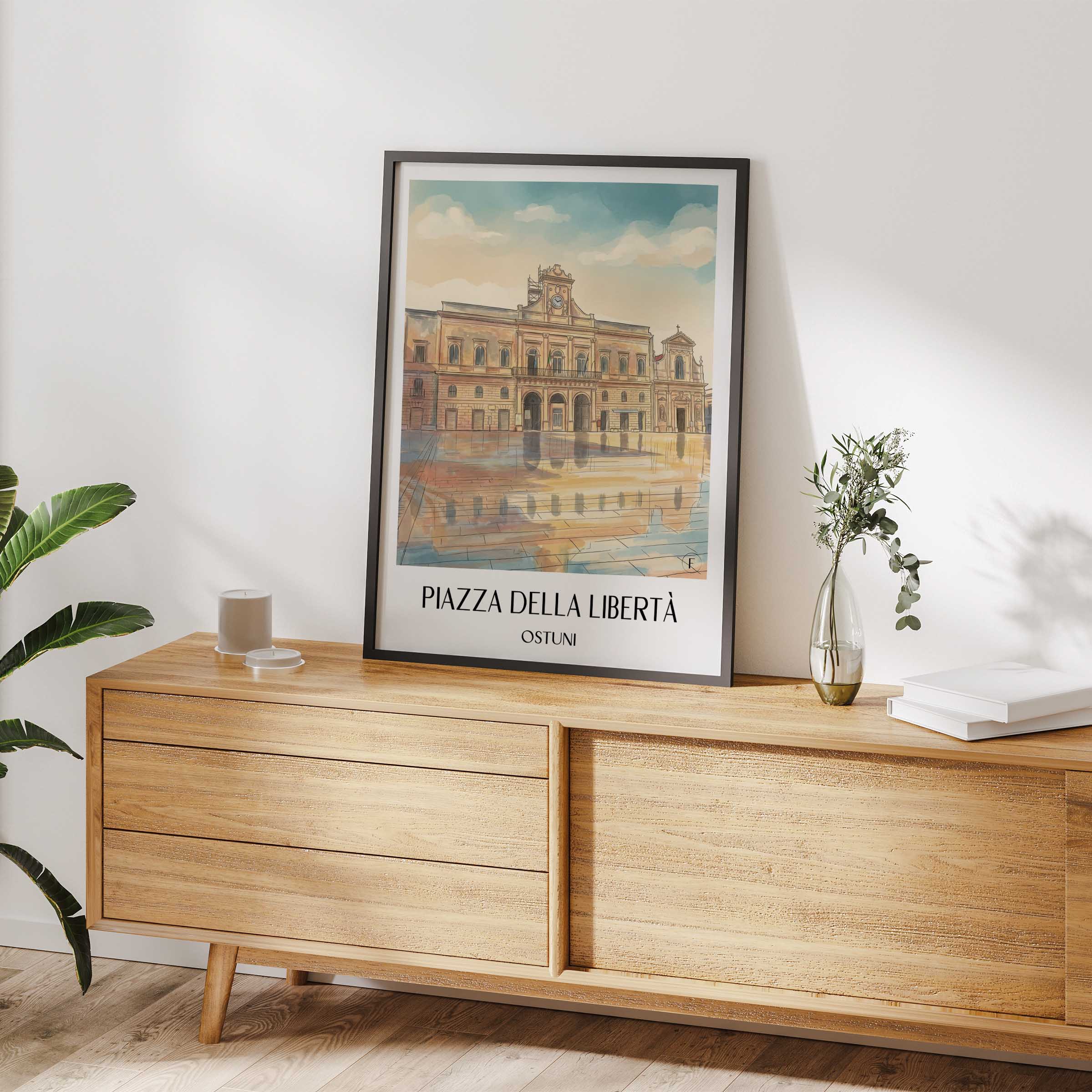 piazza-della-libertà-ostuni-italien-poster-aquarell