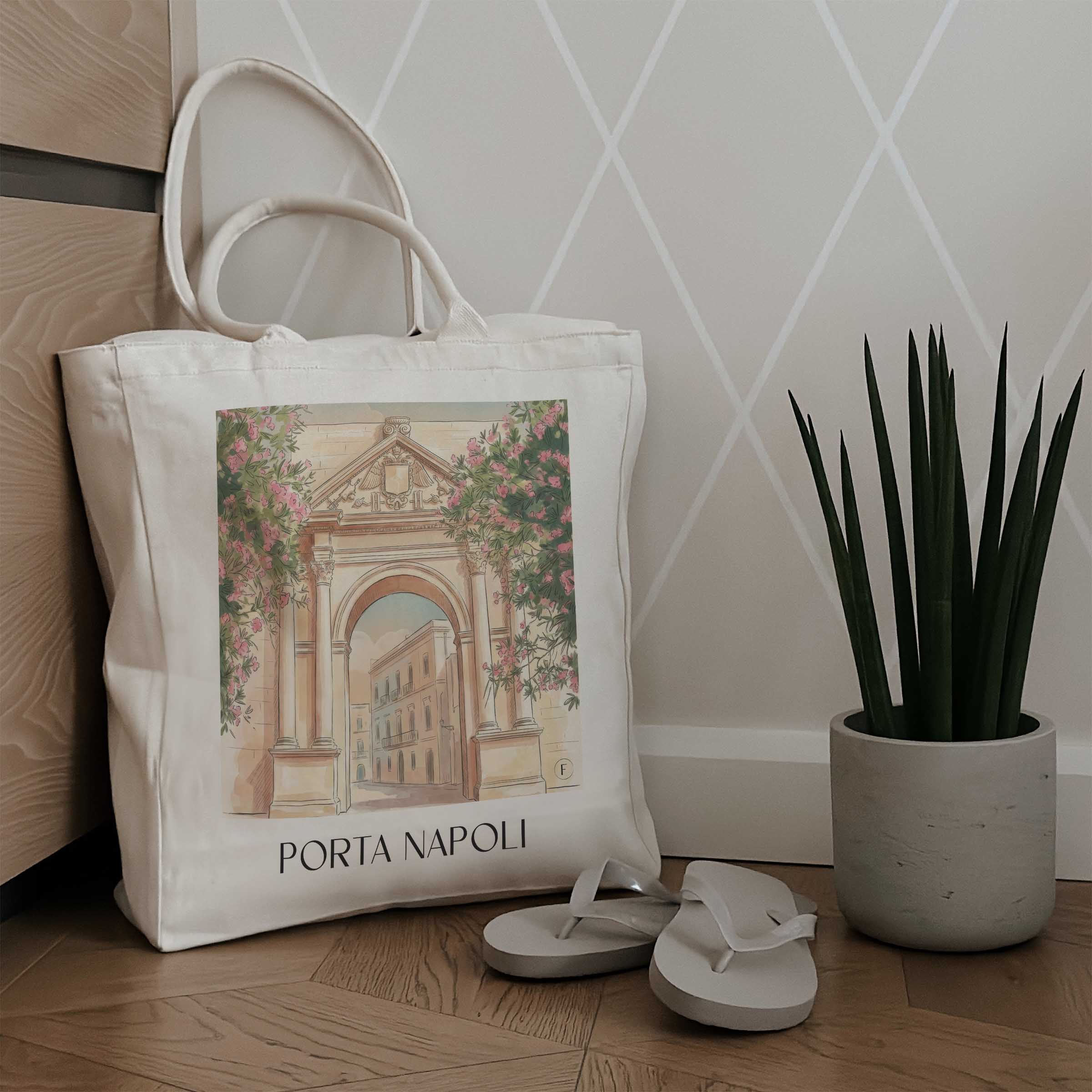 porta-napoli-lecce-italien-einkaufstasche-aquarell