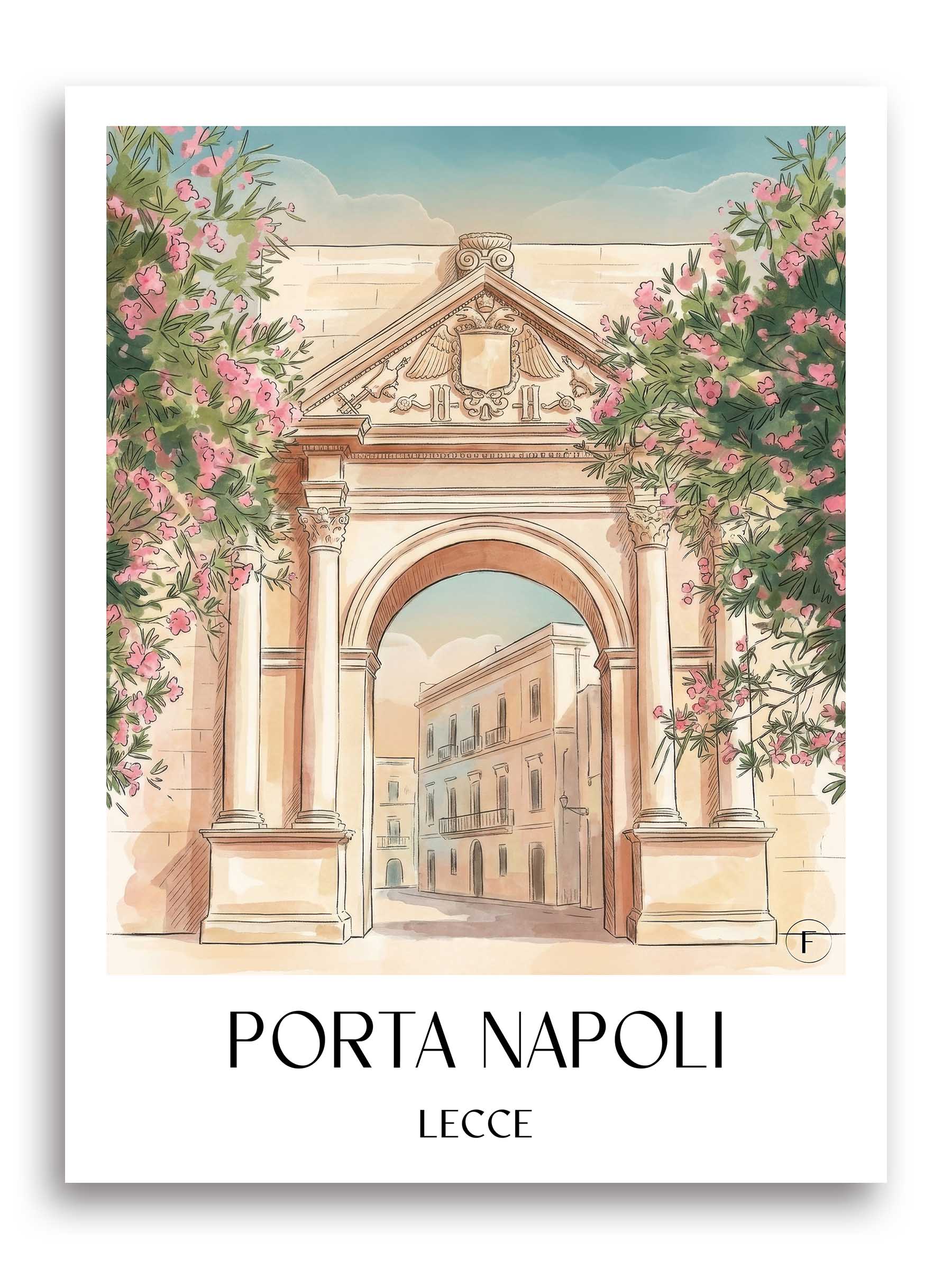 porta-napoli-lecce-italien-poster-aquarell