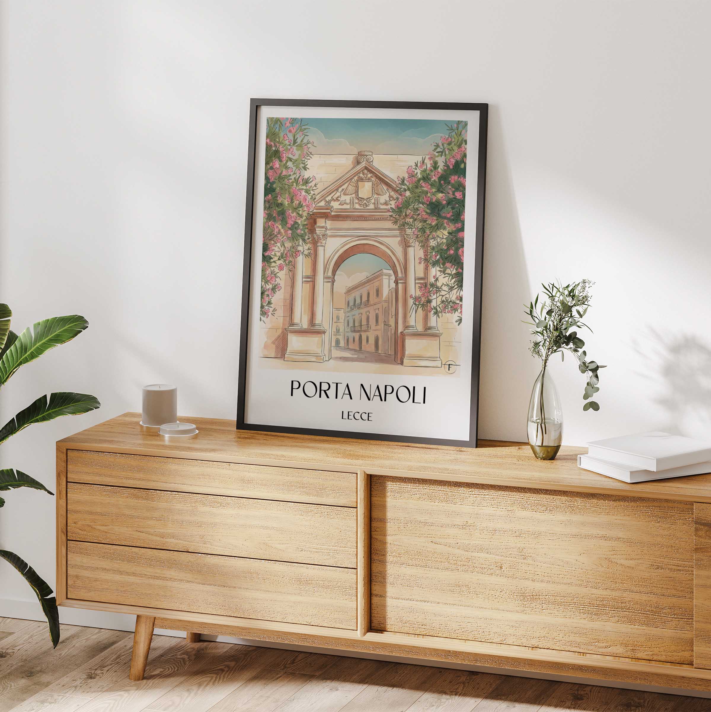 porta-napoli-lecce-italien-poster-aquarell