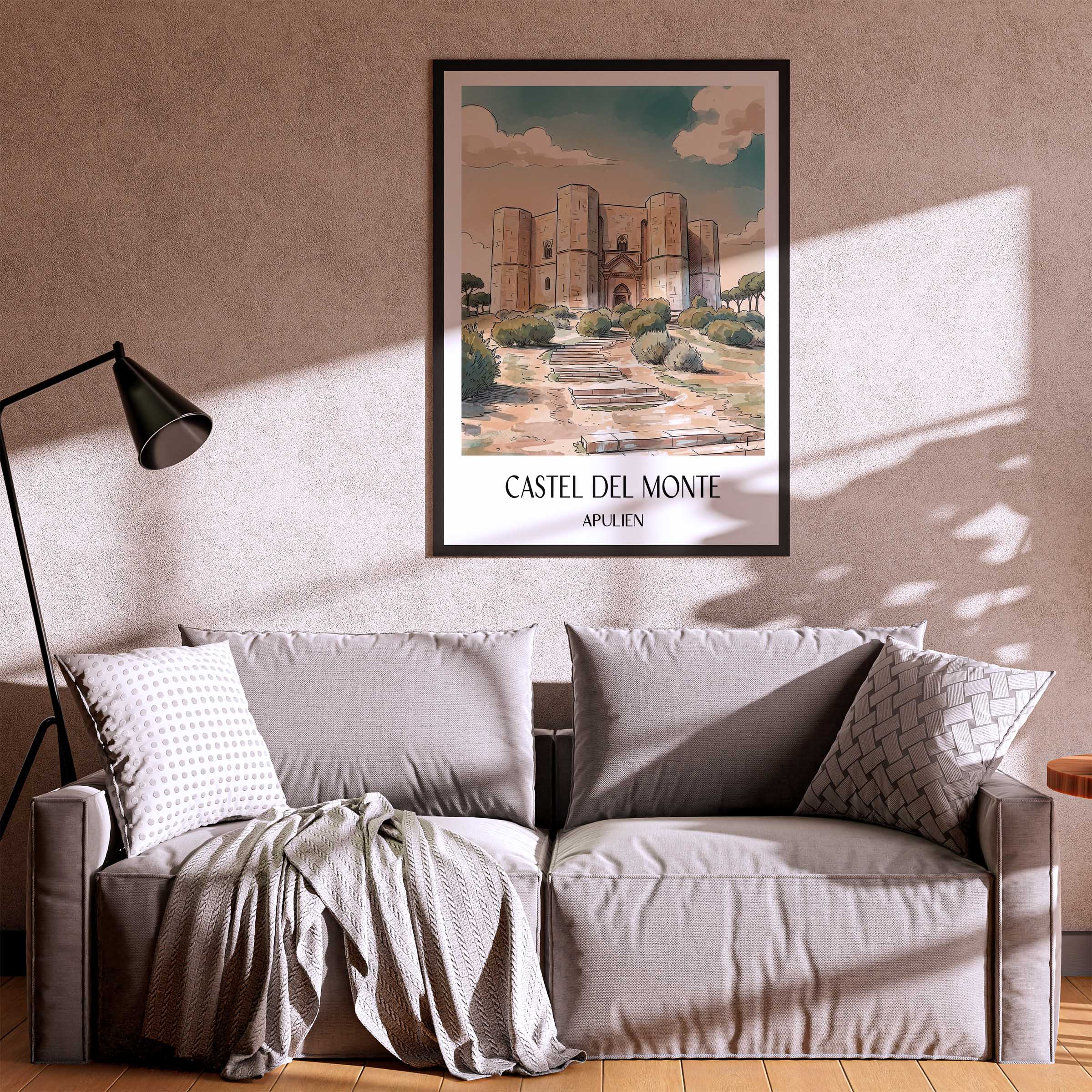 castel-del-monte-apulien-italien-poster-aquarell