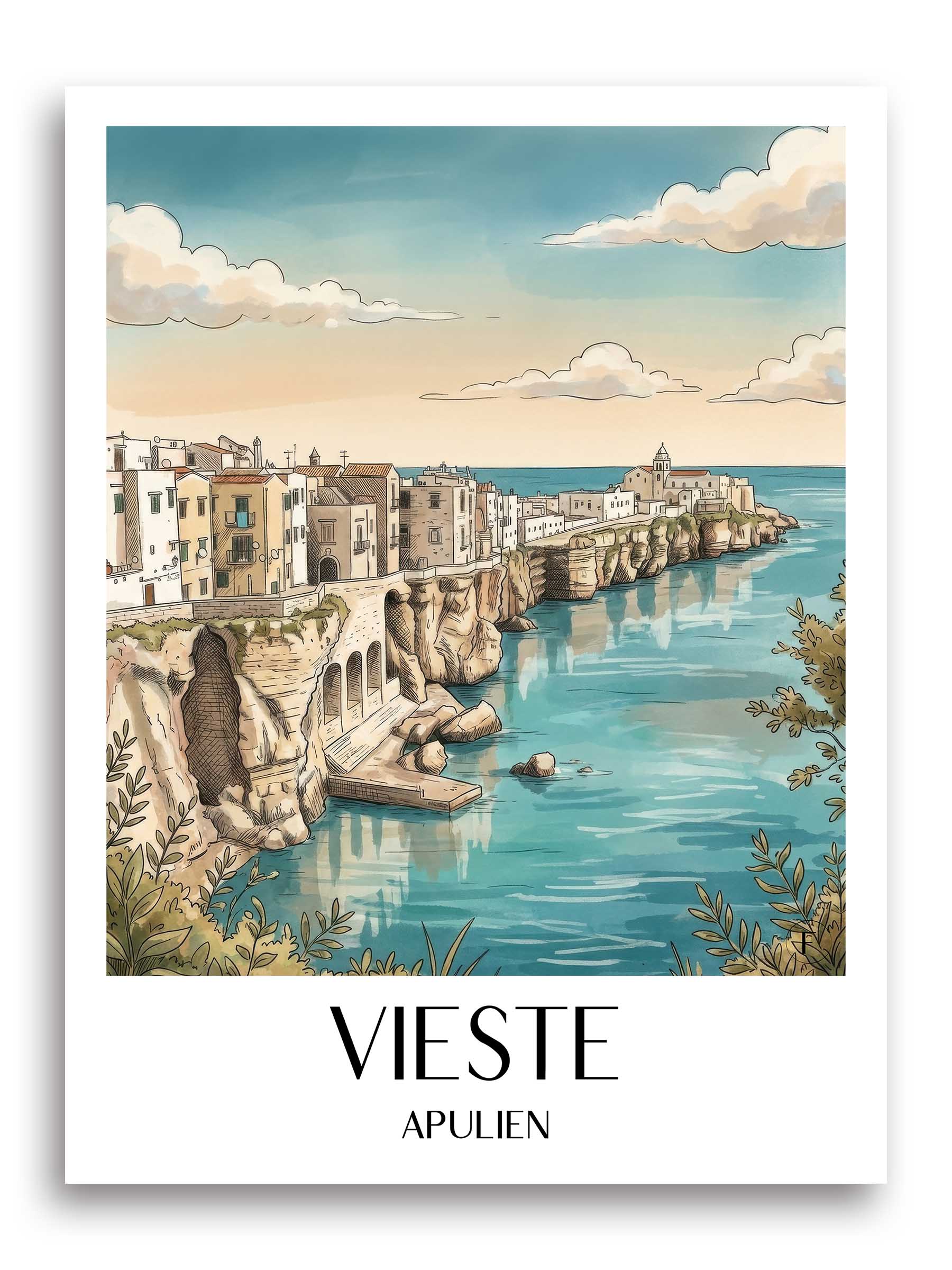 vieste-apulien-italien-poster-aquarell