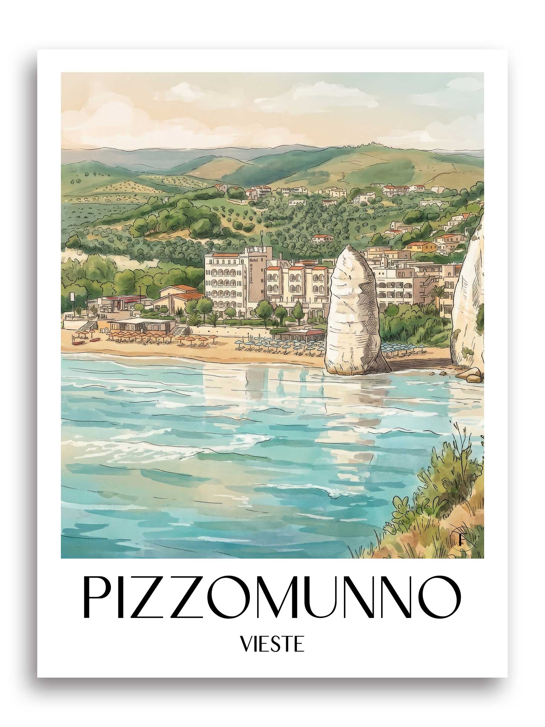 pizzomunno-vieste-italien-poster-aquarell
