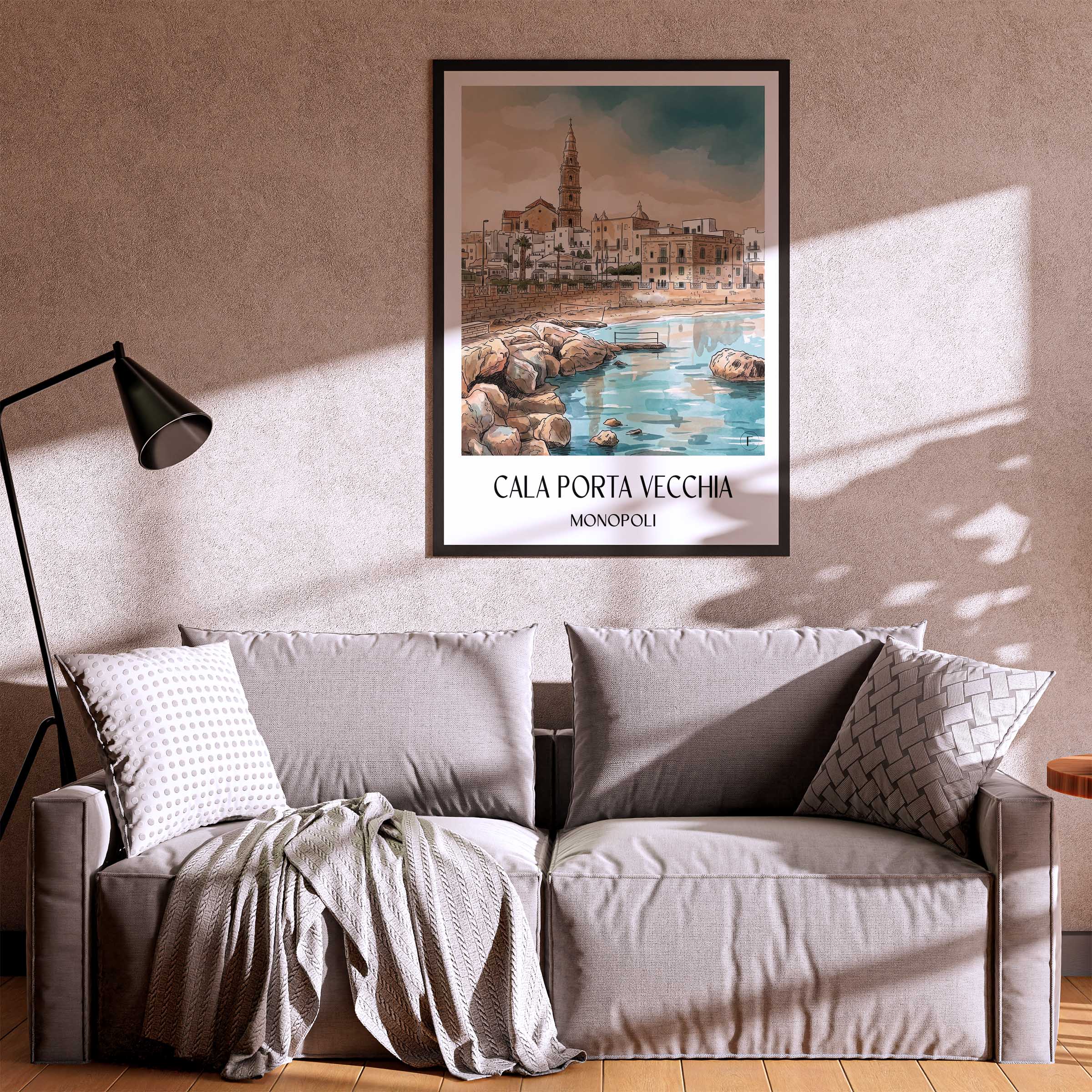 cala-porta-vecchia-monopoli-italien-poster-aquarell