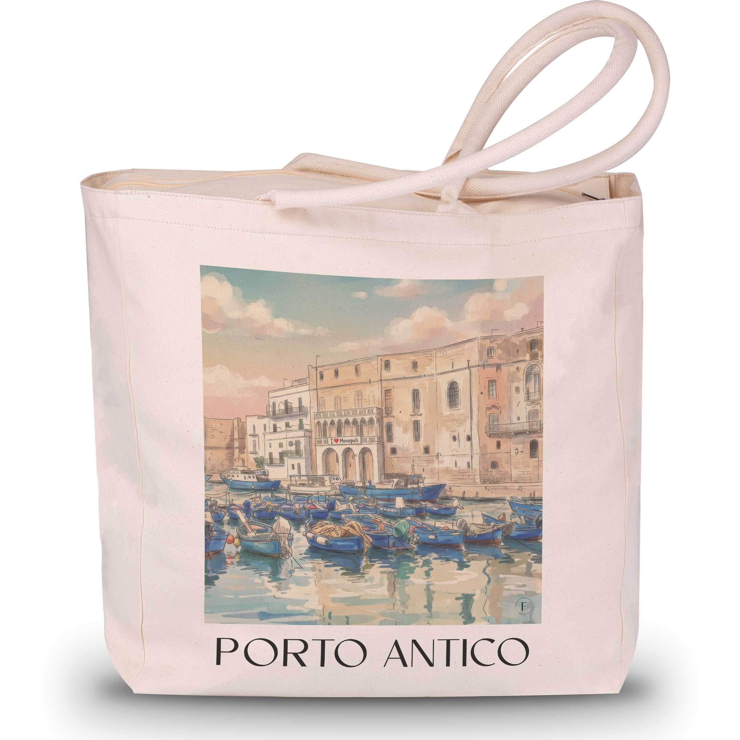 porto-antico-monopoli-italien-einkaufstasche-aquarell