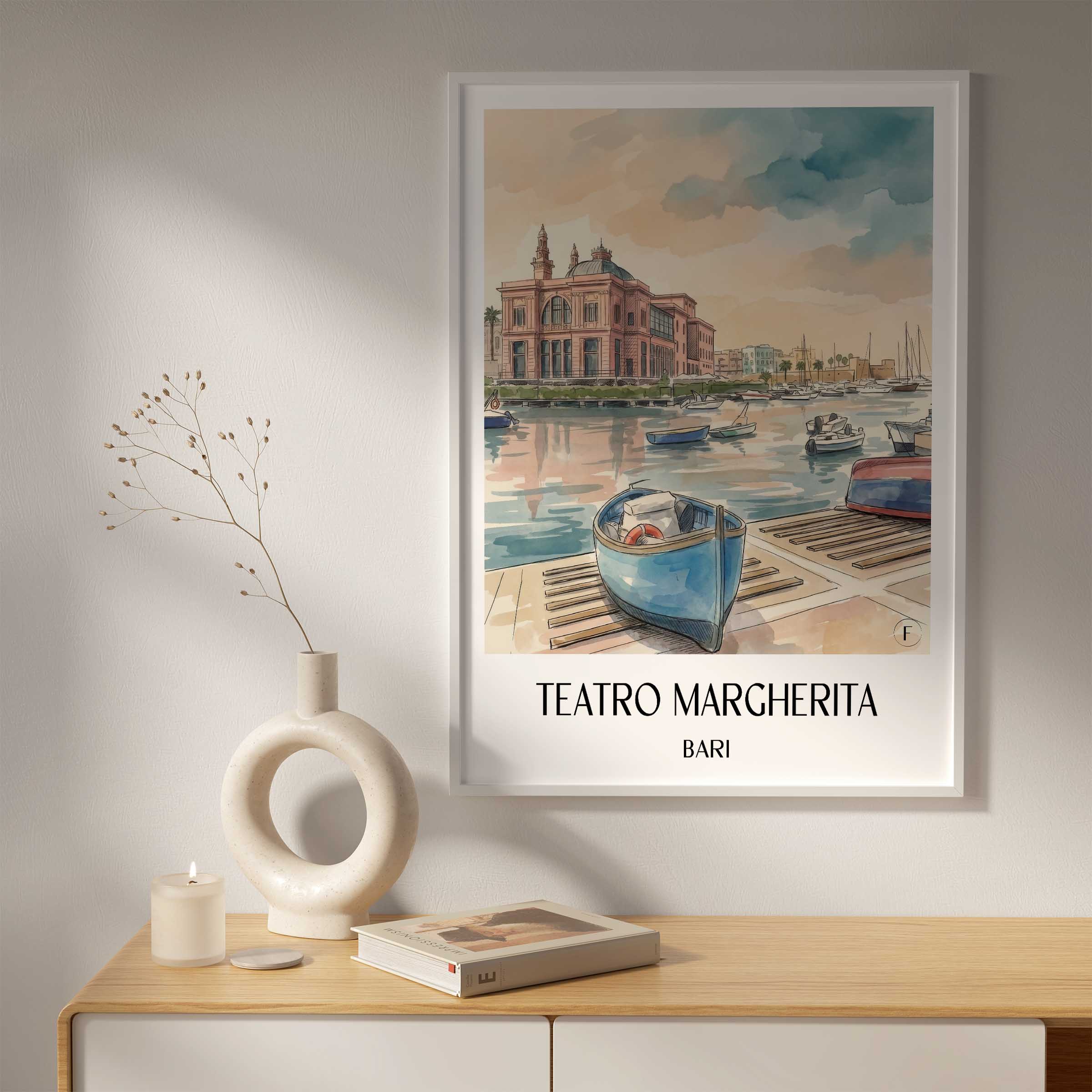 teatro-margherita-bari-italien-poster-aquarell