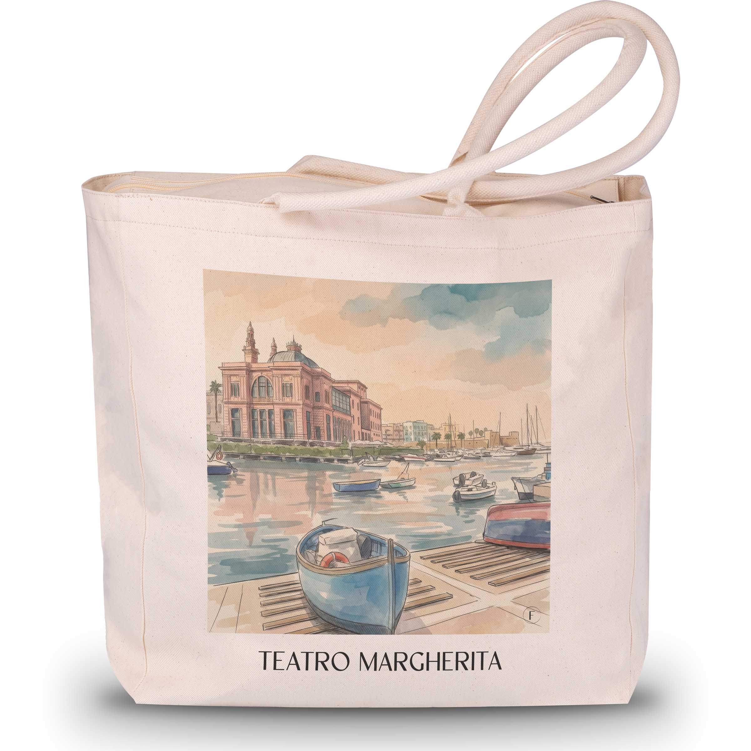 Teatro Margherita Shopping Tasche - Bari - Italien Tote Bag - Einkaufstasche im Aquarell Stil