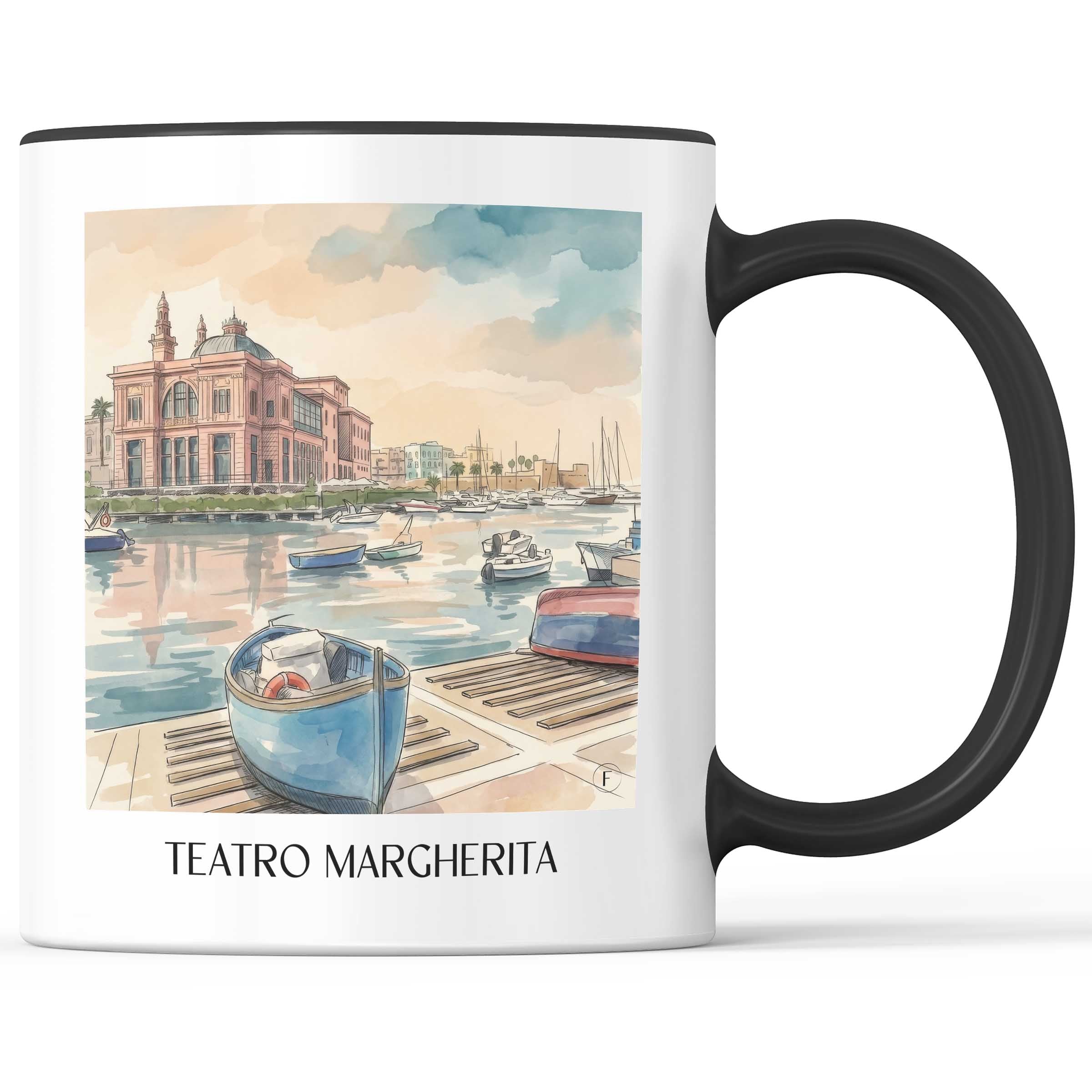 Teatro Margherita Kaffeebecher - Bari - Italien Becher - Kaffeetasse im Aquarell Stil