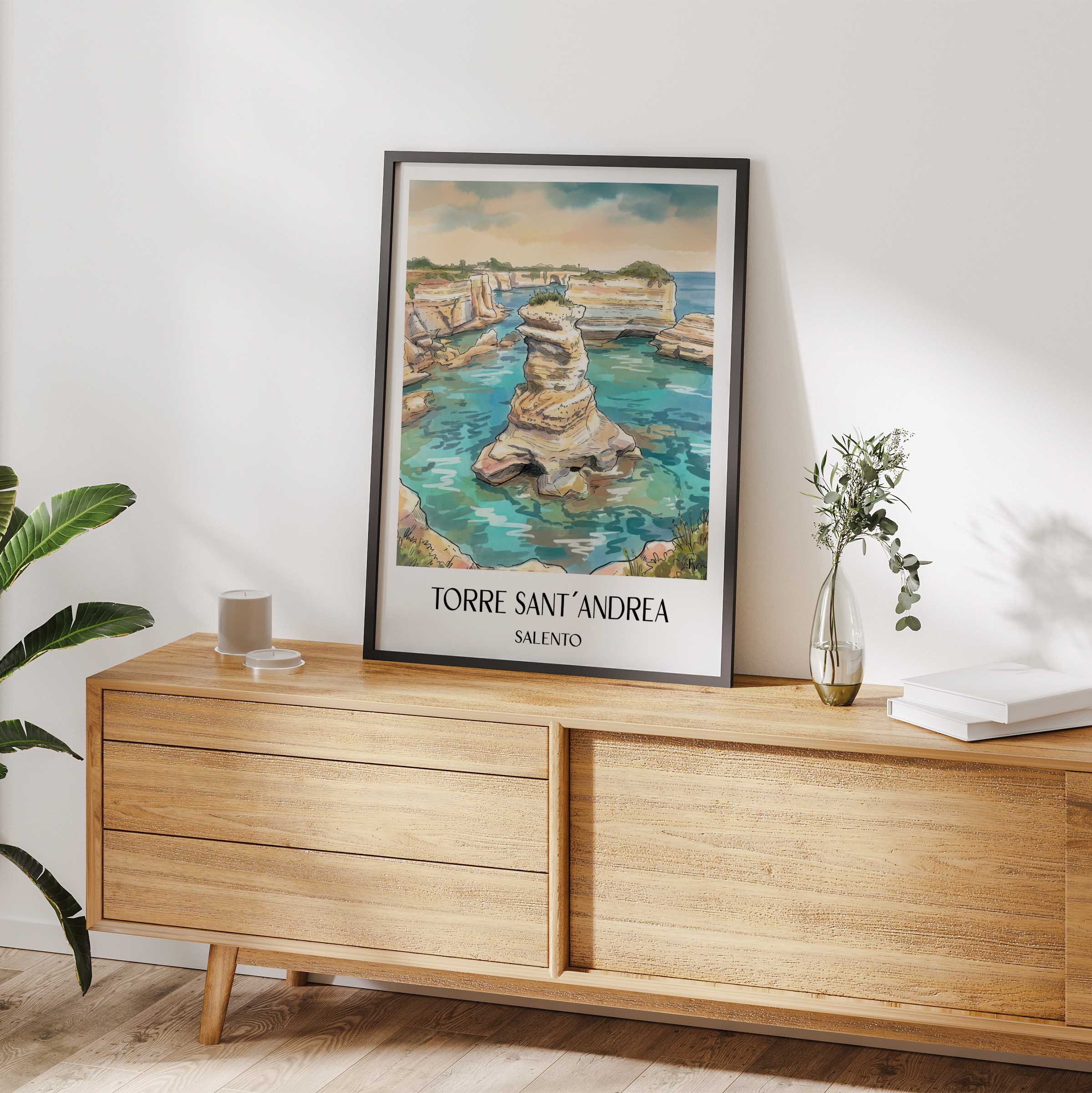 torre-sant´andrea-salento-italien-poster-aquarell